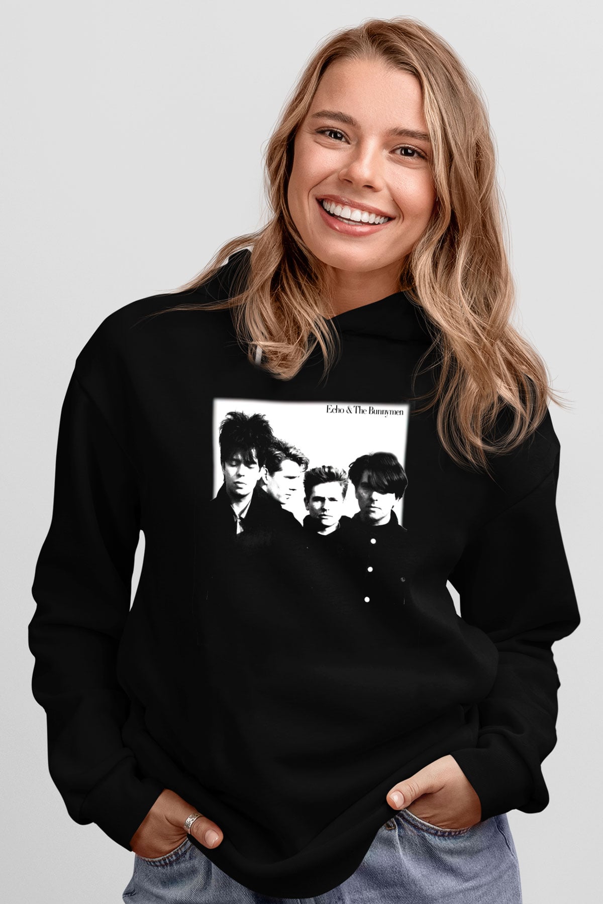 Echo and the Bunnymen Siyah Unisex Hoodie
