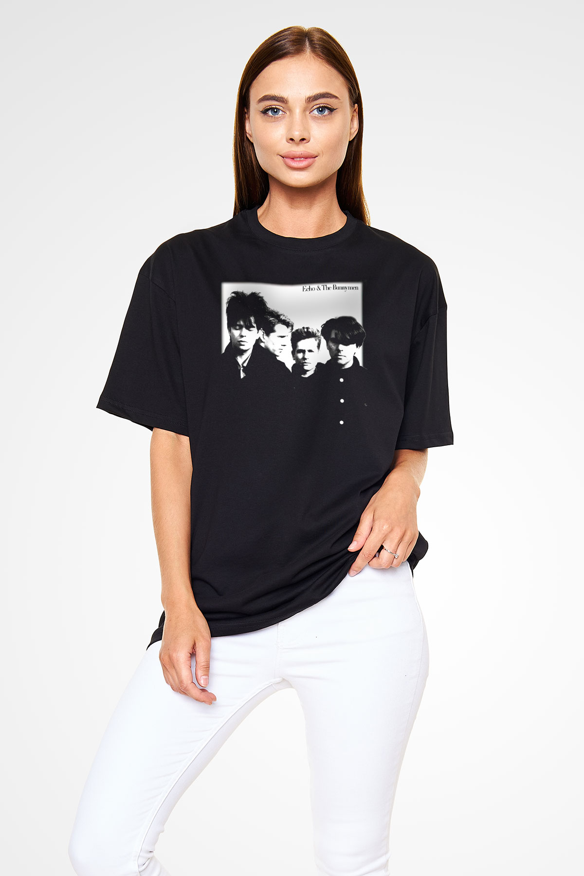 Echo and the Bunnymen Siyah Unisex Oversize Tişört T-Shirt