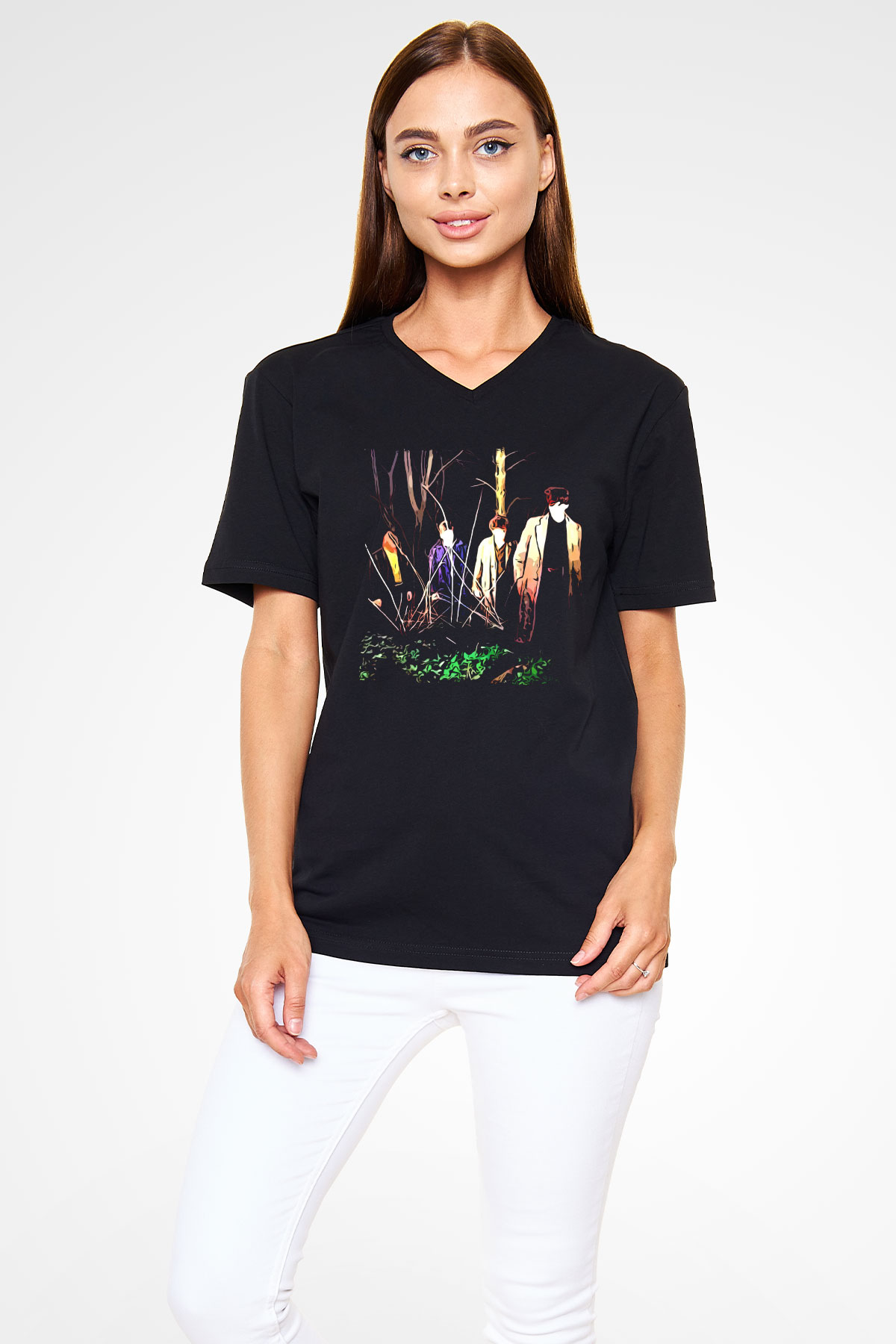 Echo and the Bunnymen Siyah Unisex V Yaka Tişört
