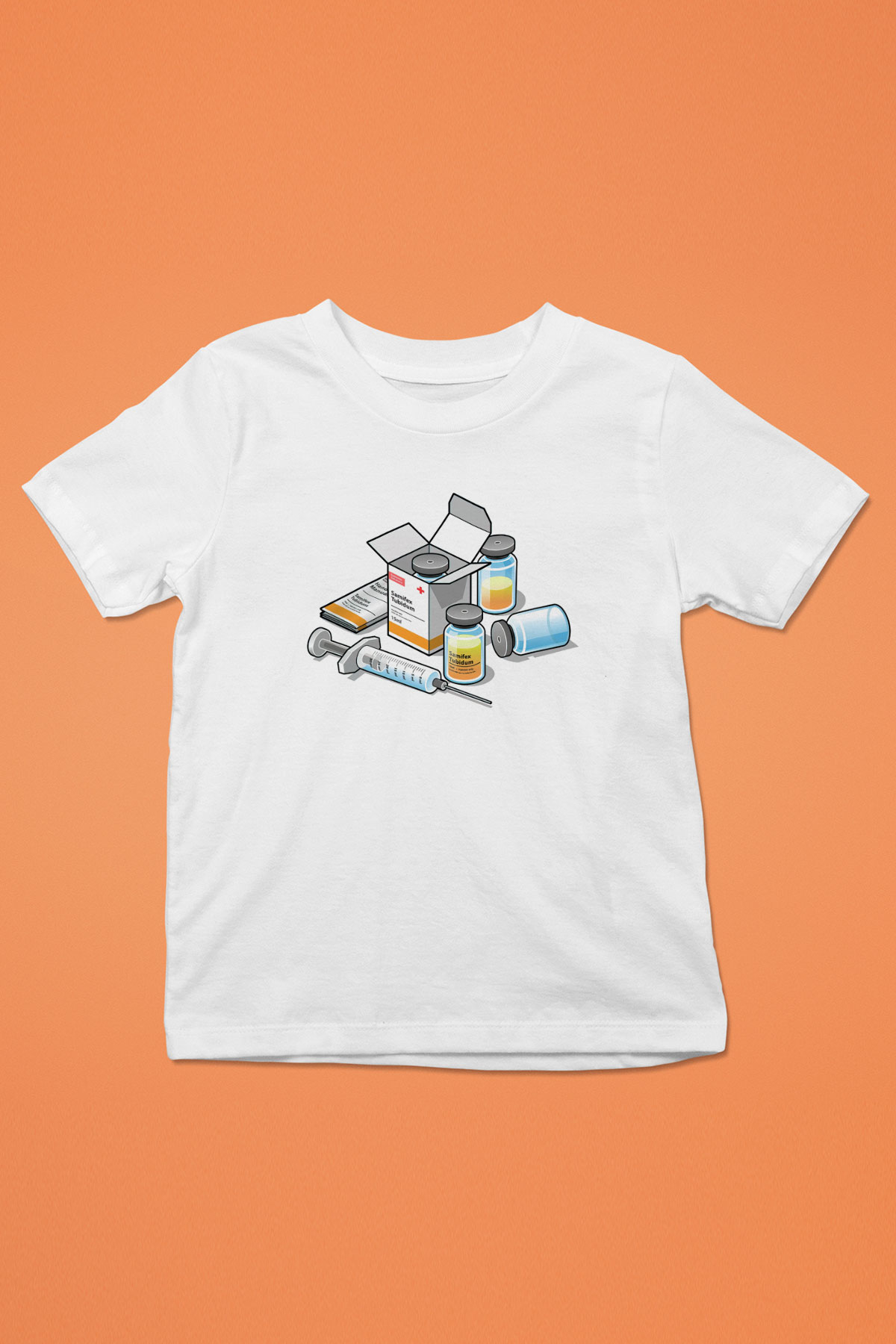 Eczacı Baskılı Beyaz Unisex Çocuk Tişört