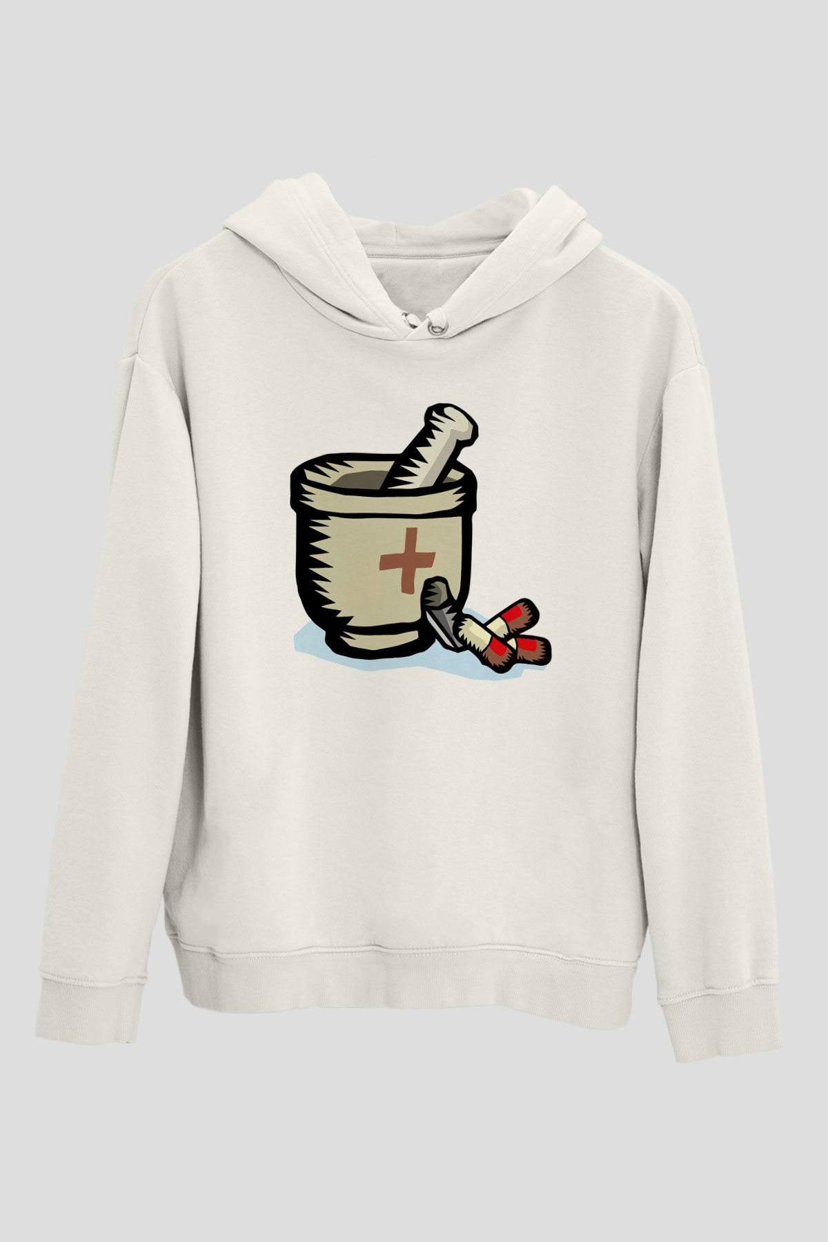 Eczacı Beyaz Unisex Hoodie