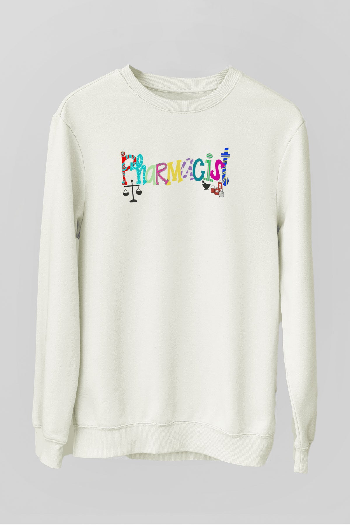 Eczacı Beyaz Unisex Sweatshirt