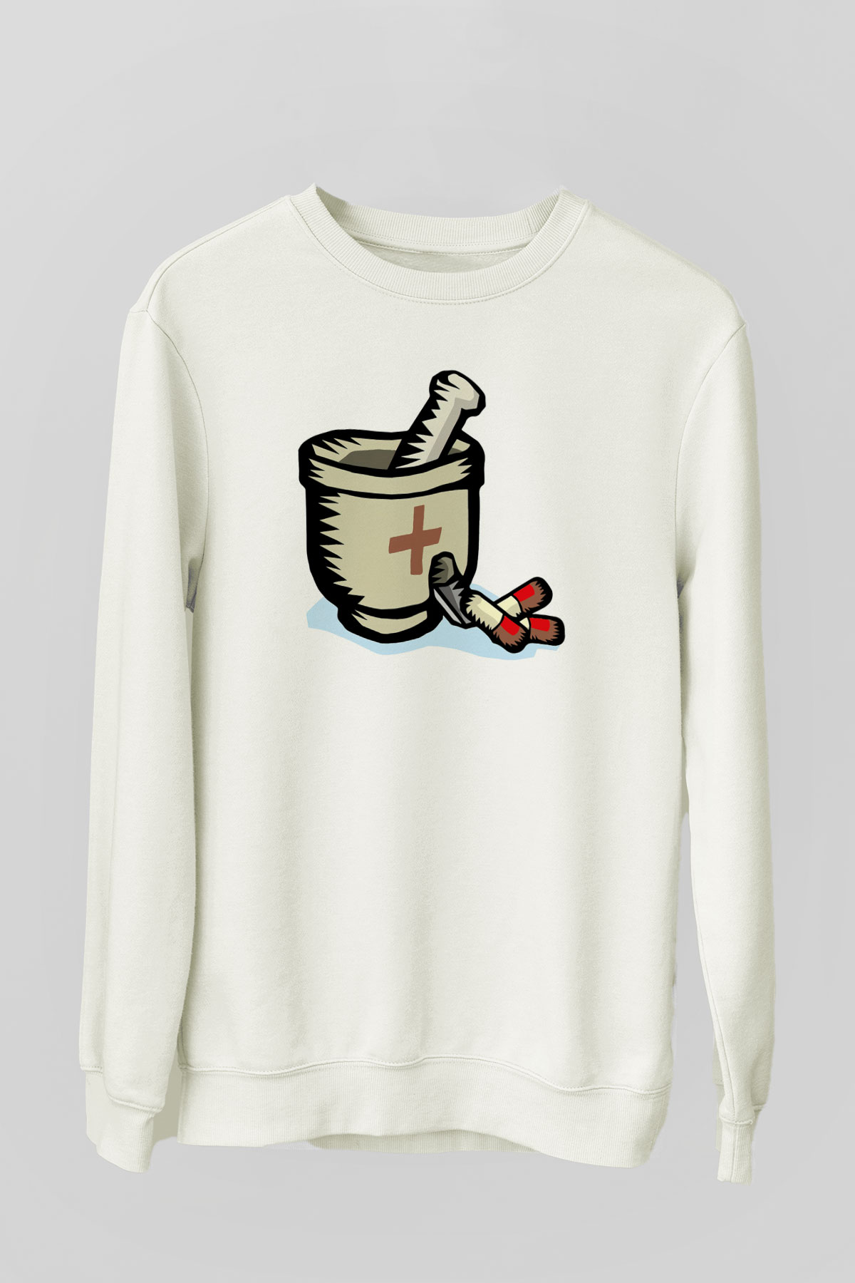 Eczacı Beyaz Unisex Sweatshirt