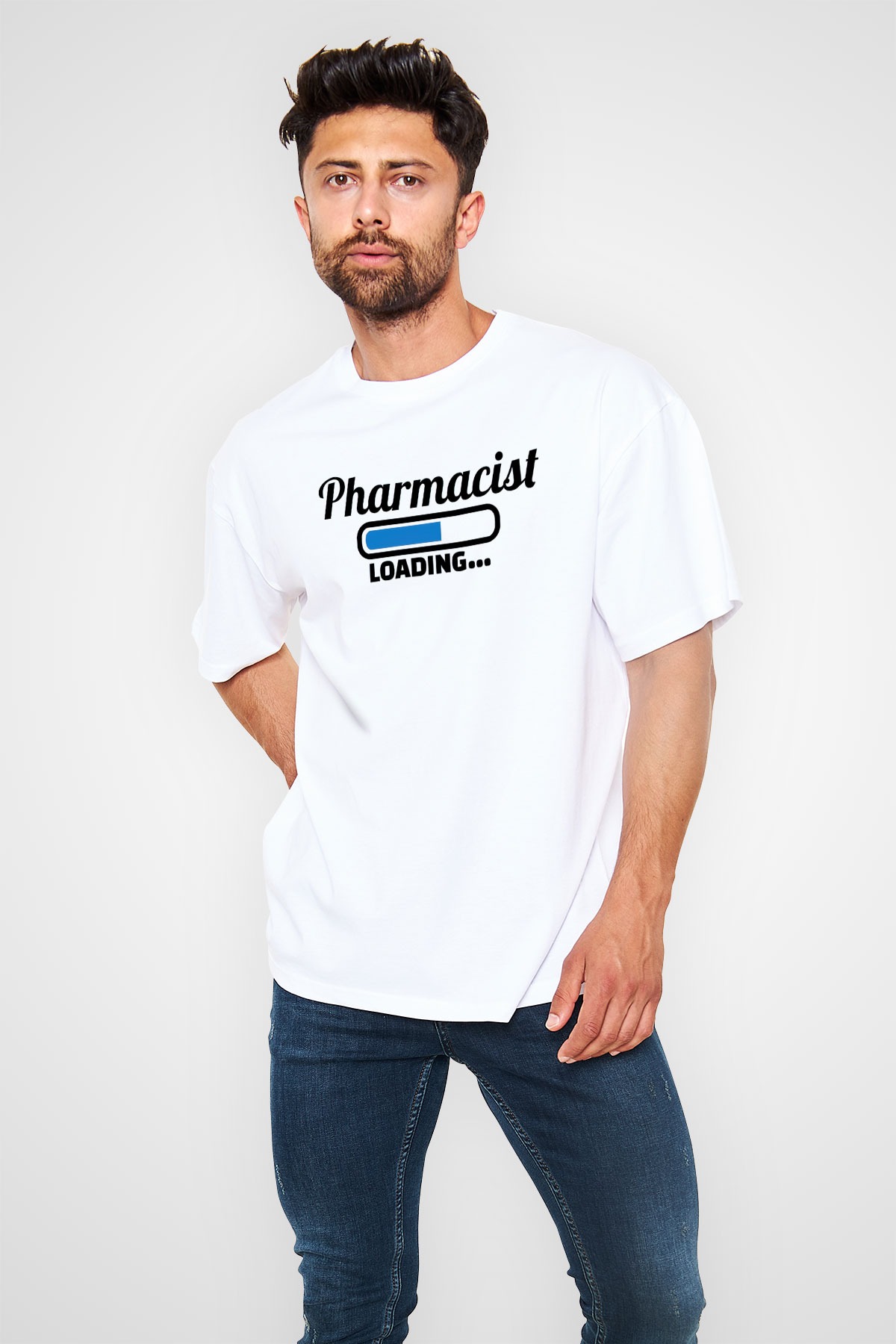 Eczacı Beyaz Oversize Tişört Oversize T-shirt - TişörtFabrikası