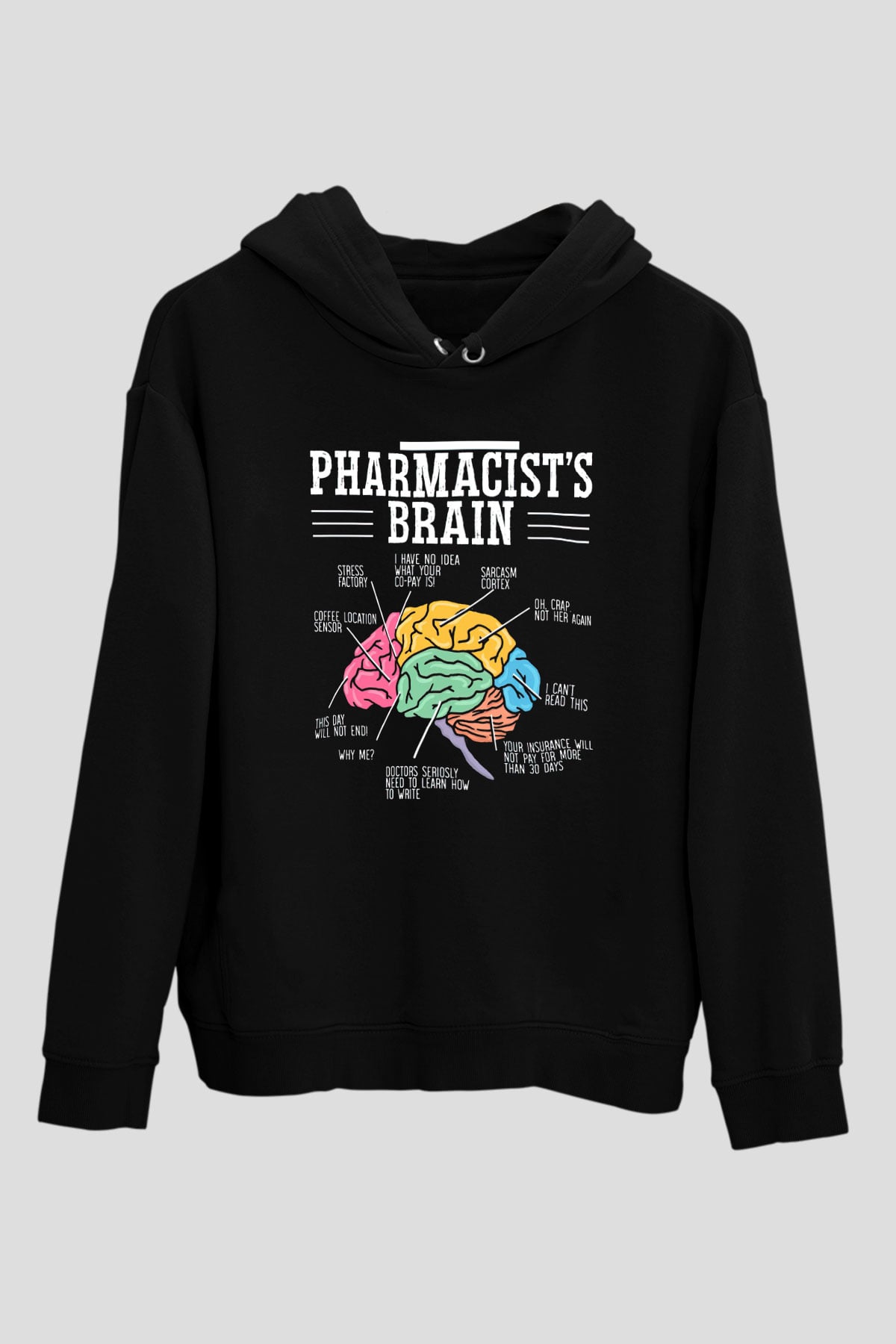 Eczacı Siyah Unisex Kapüşonlu Sweatshirt