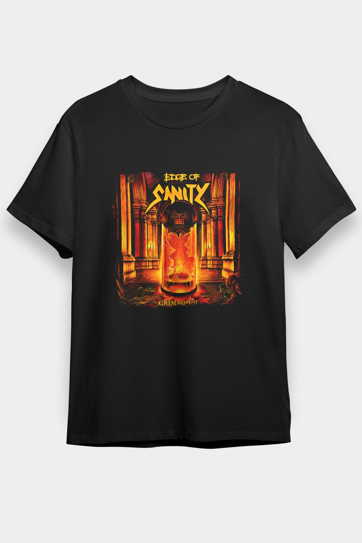 Edge of Sanity Baskılı Unisex Siyah Tişört
