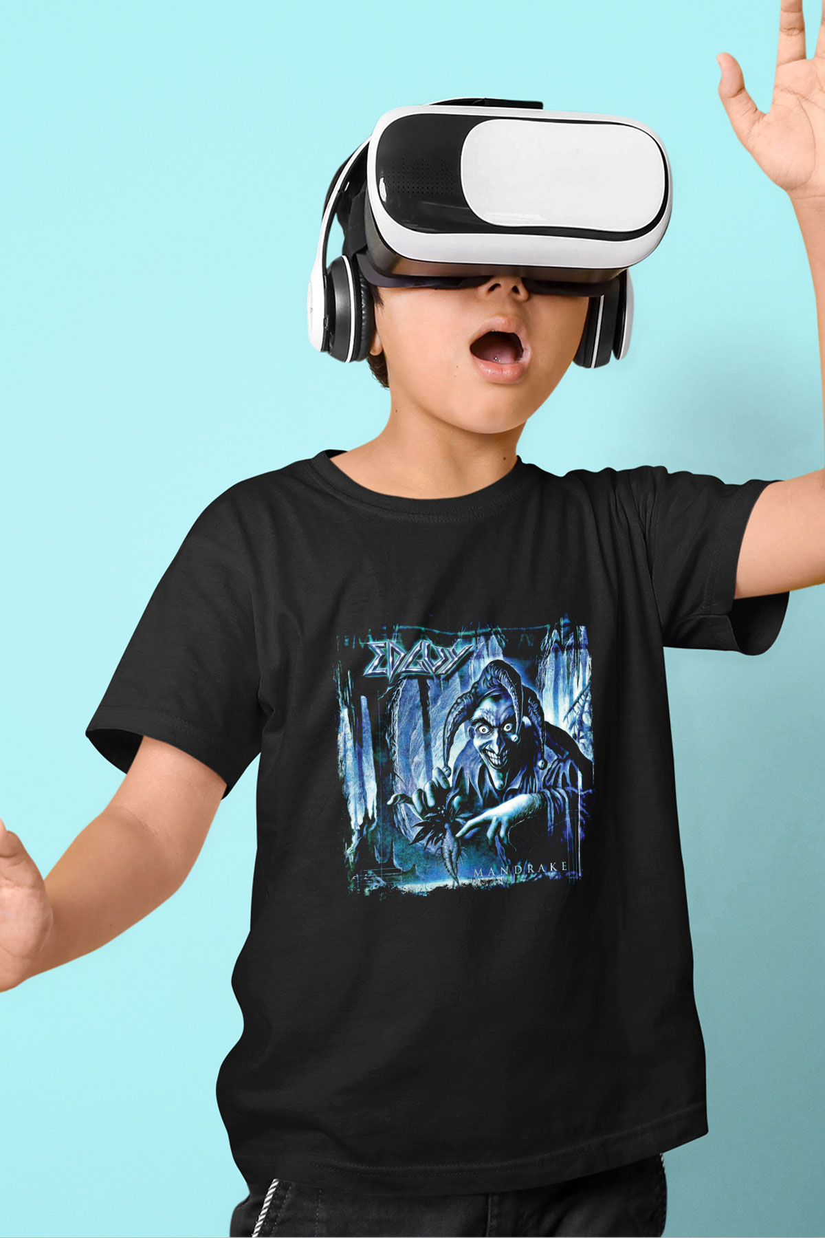 Edguy Baskılı Unisex Siyah Çocuk Tişört