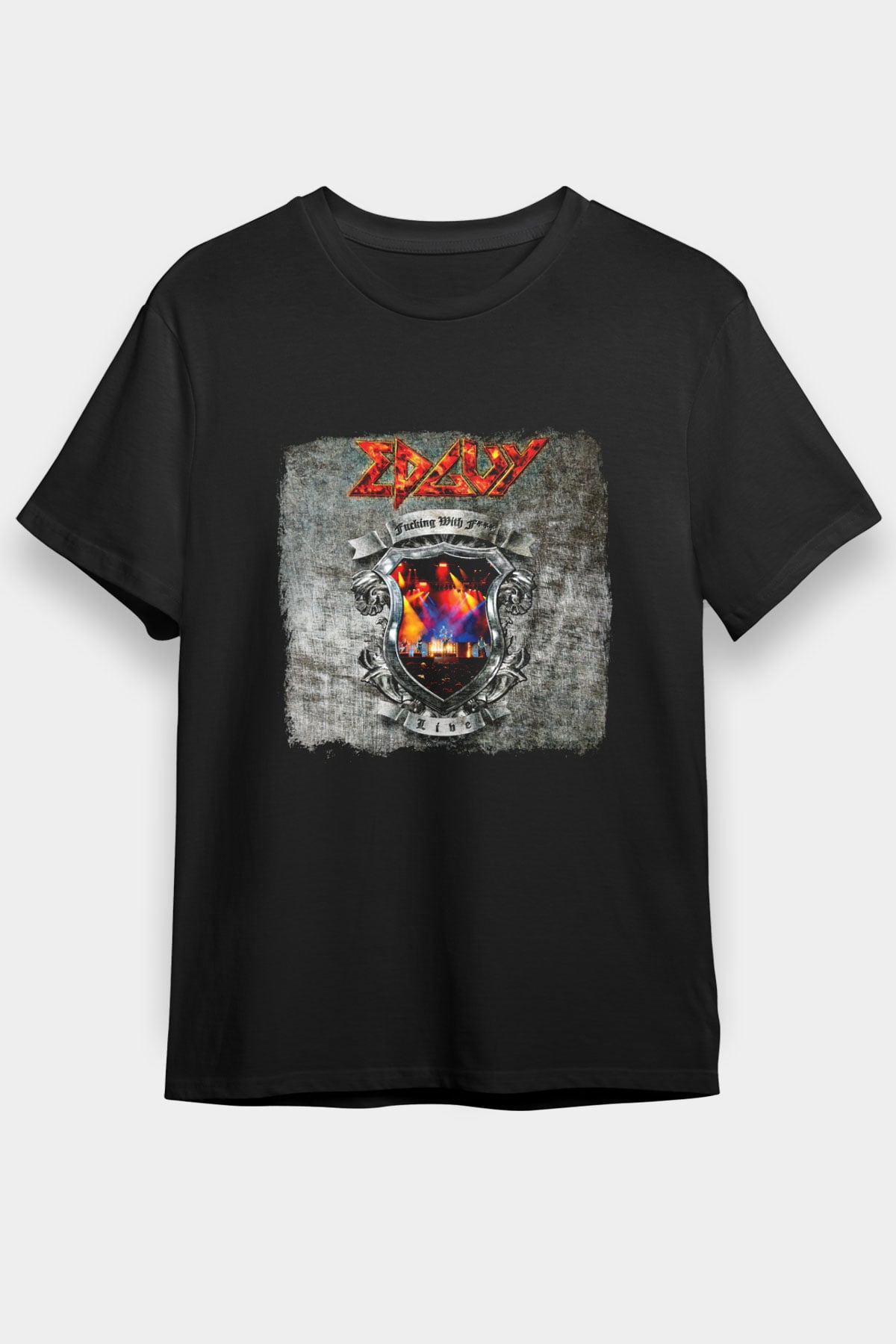 Edguy Baskılı Unisex Siyah Tişört