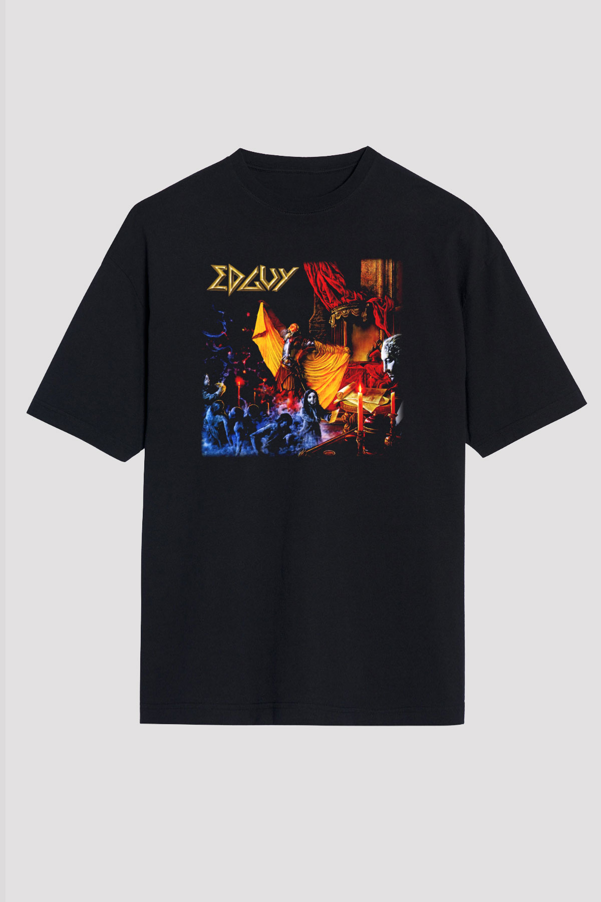 Edguy Siyah Unisex Oversize Tişört T-Shirt