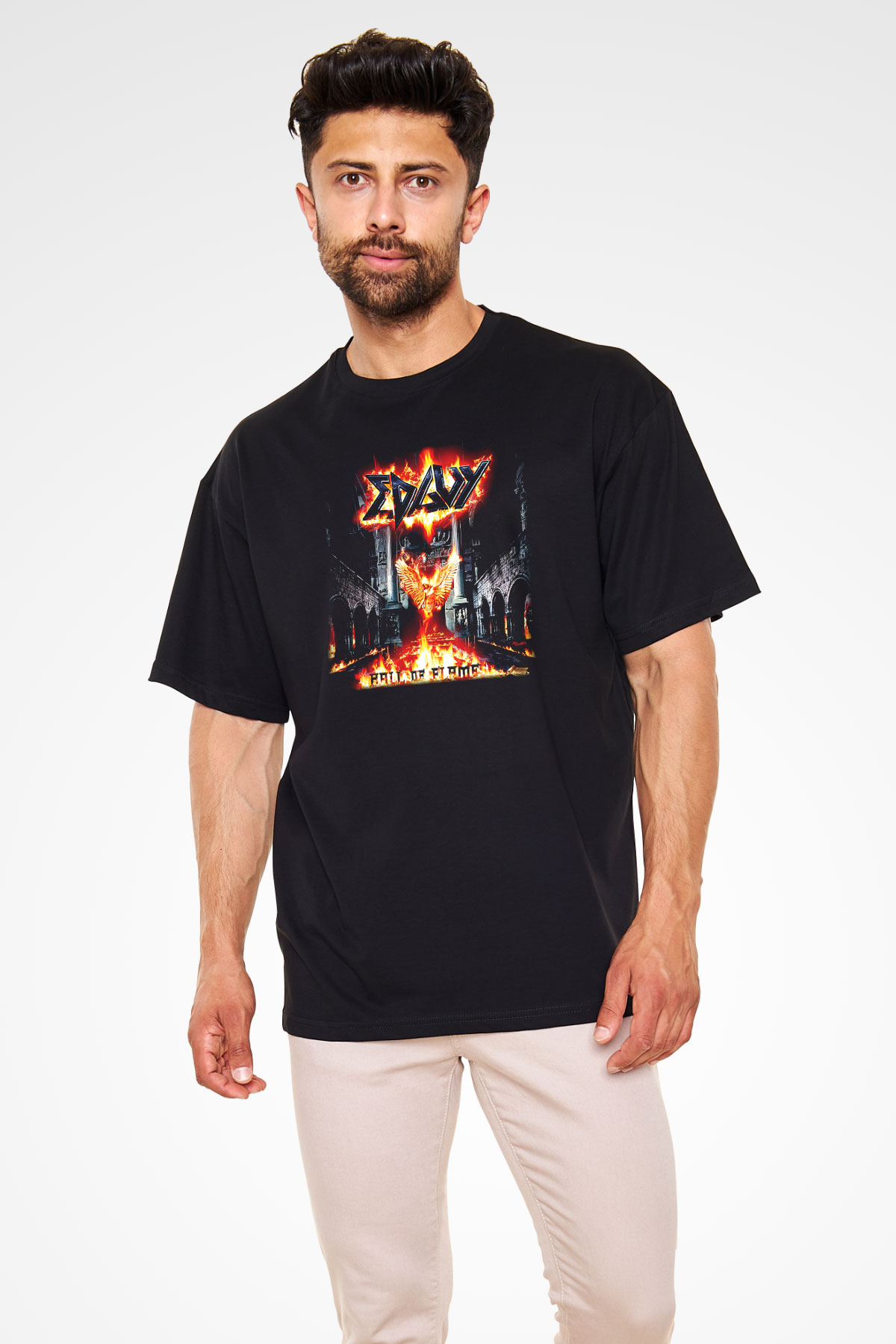 Edguy Siyah Unisex Oversize Tişört T-Shirt