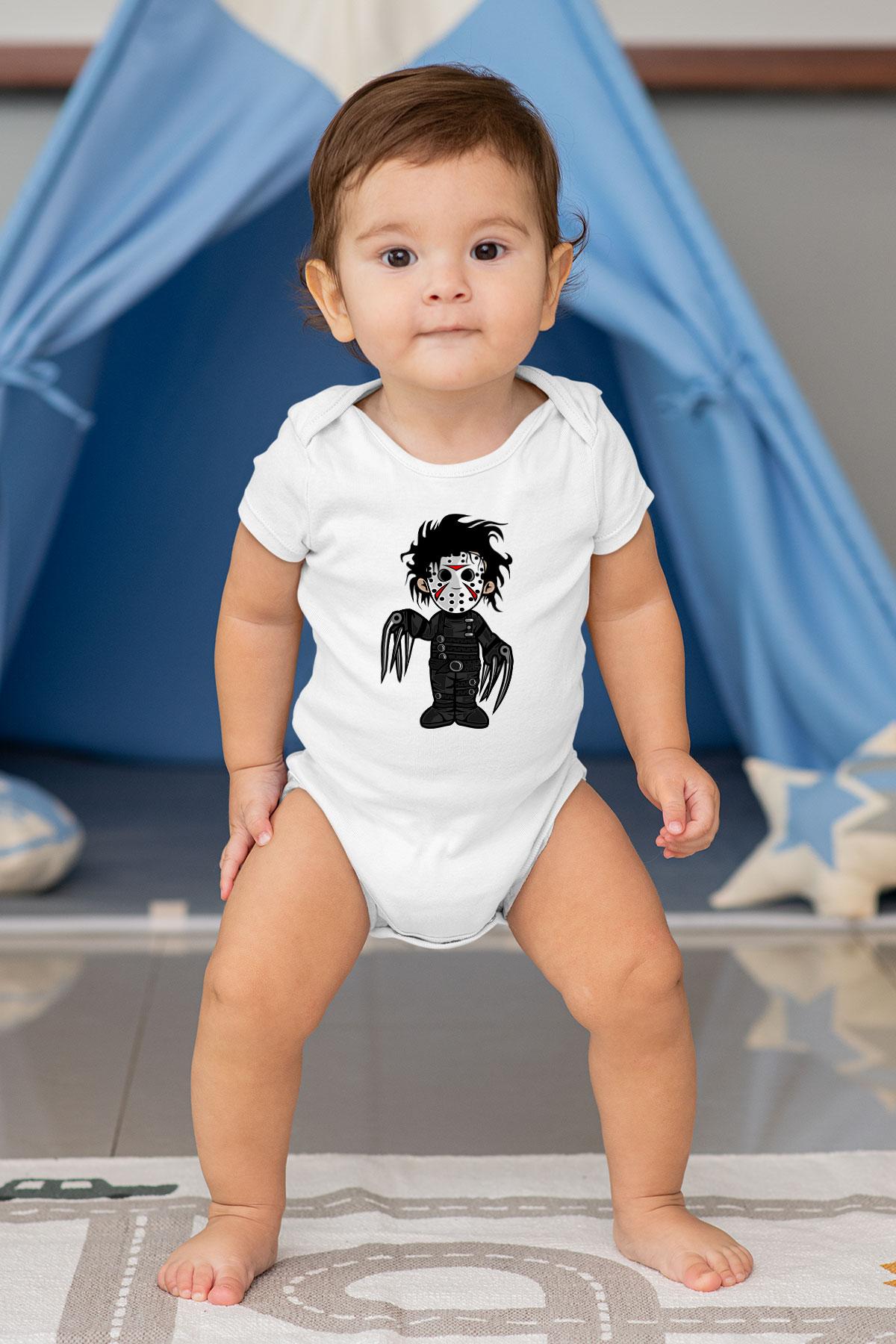Edward Baskılı Unisex Beyaz Bebek Body - Zıbın