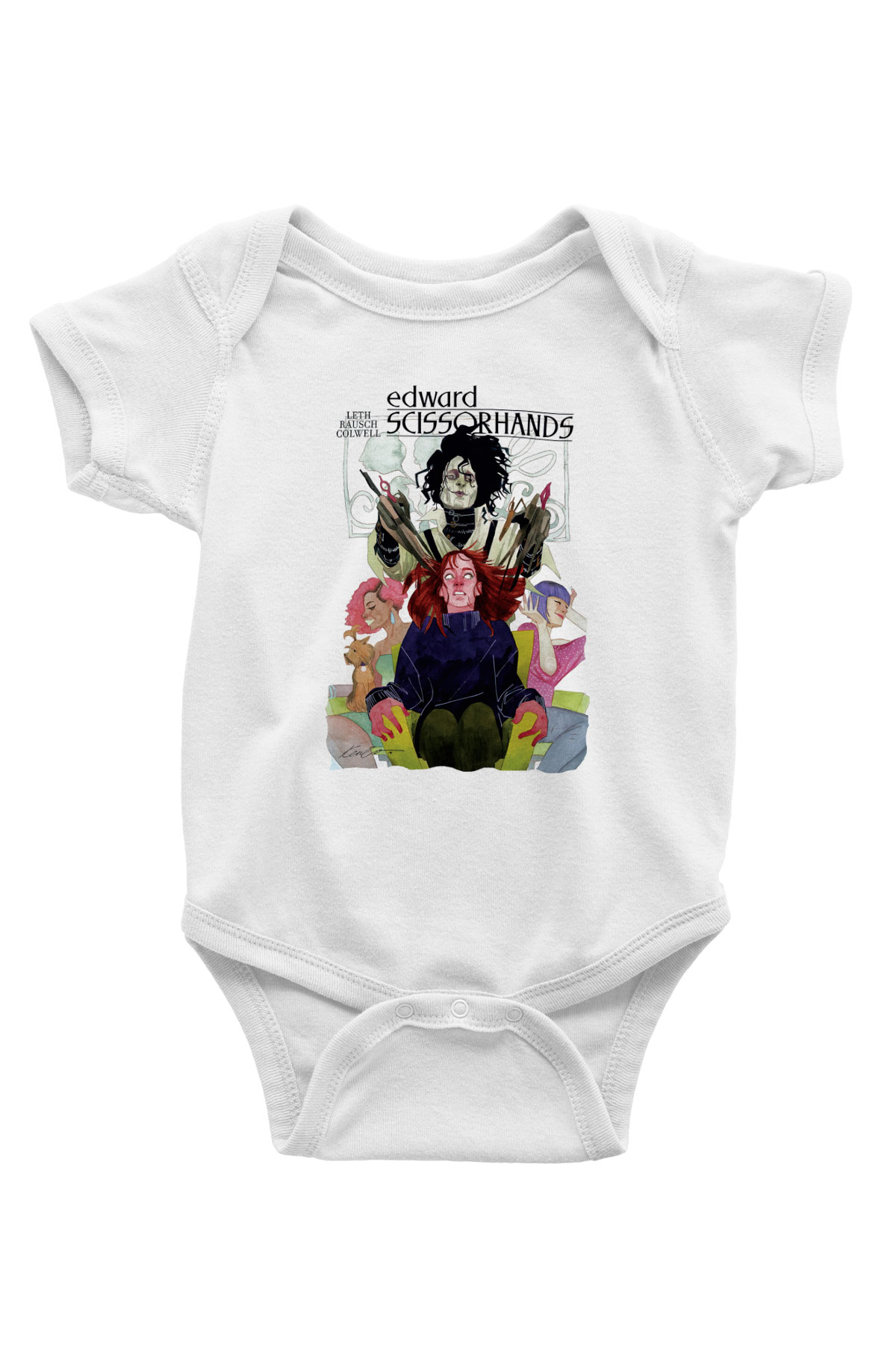 Edward Scissorhands Baskılı Beyaz Unisex Bebek Body - Zıbın
