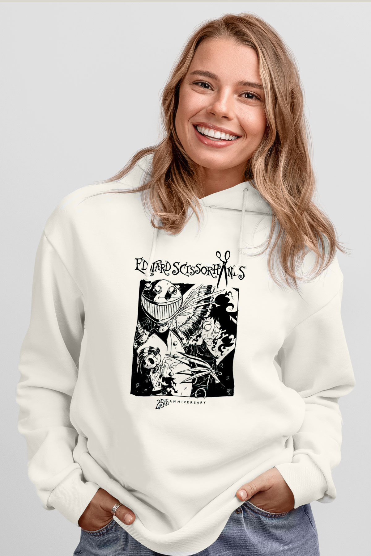 Edward Scissorhands Beyaz Unisex Hoodie