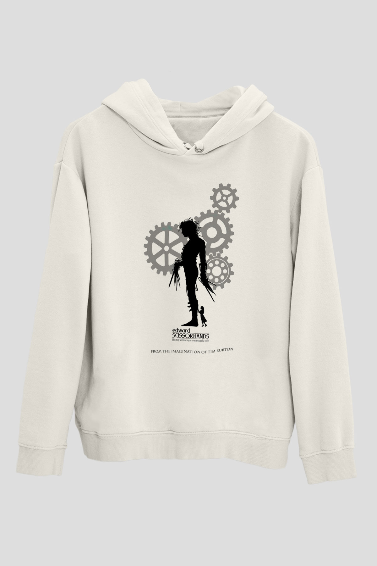Edward Scissorhands Beyaz Unisex Kapşonlu Sweatshirt