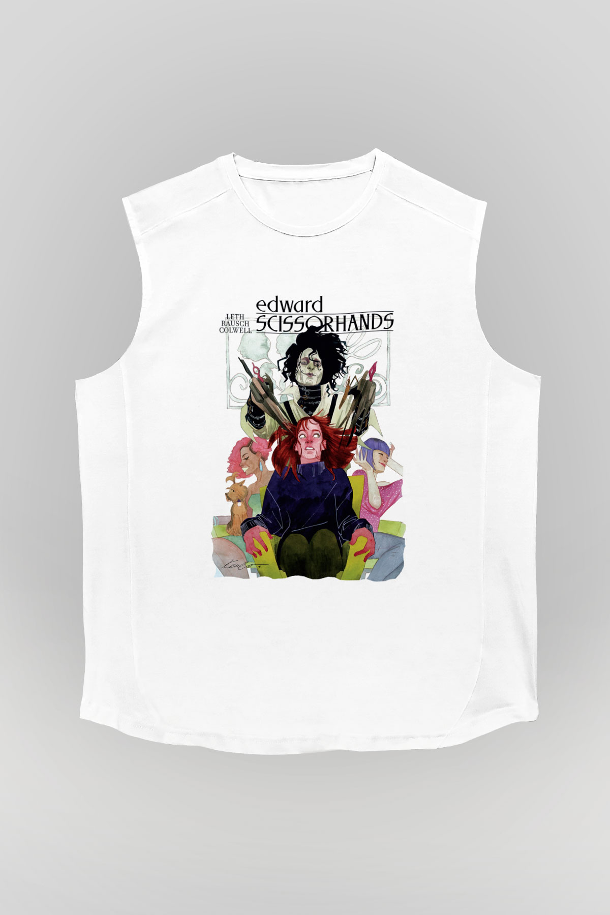 Edward Scissorhands Beyaz Unisex Kolsuz Tişört