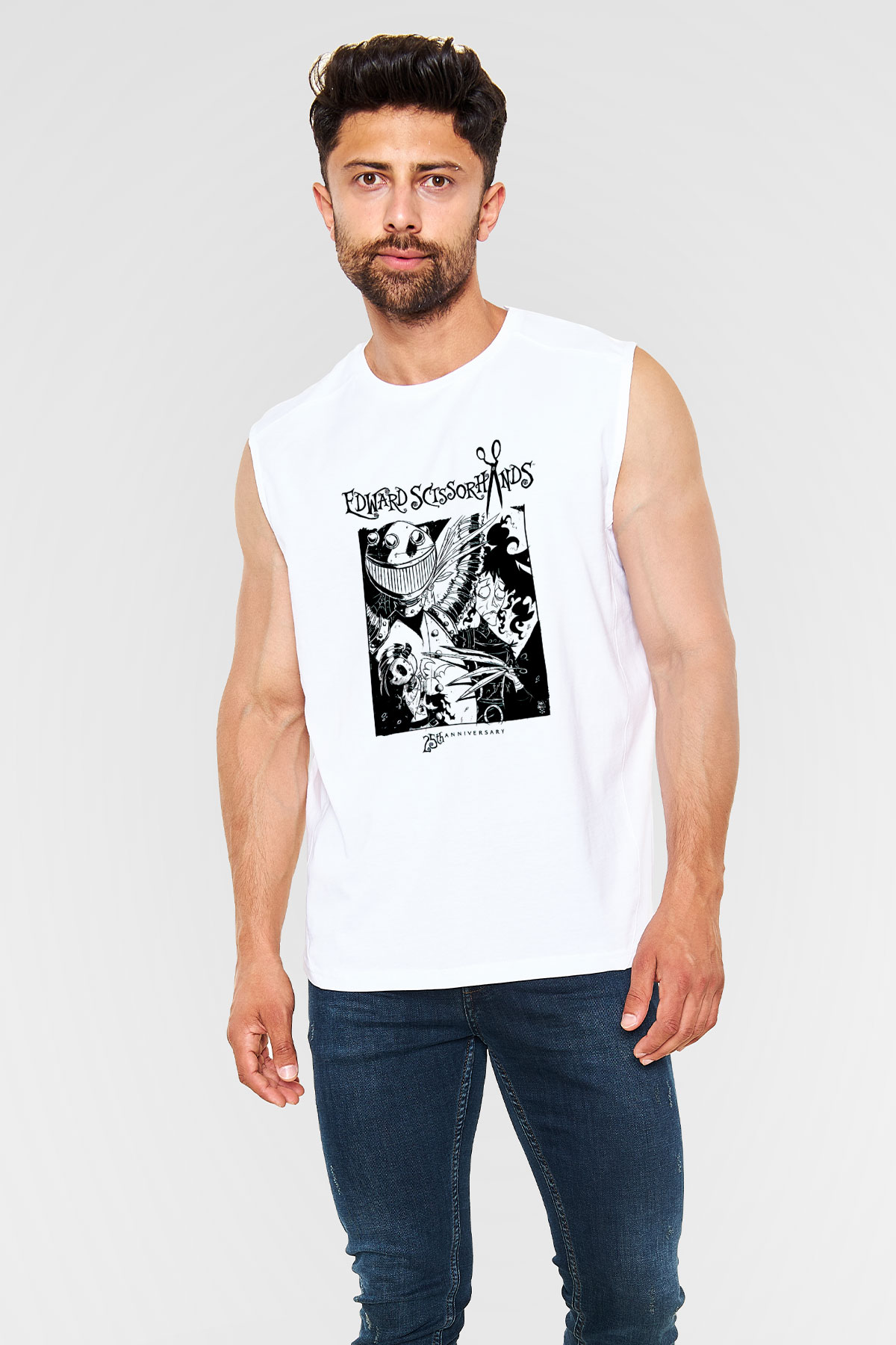 Edward Scissorhands Beyaz Unisex  Kolsuz Tişört