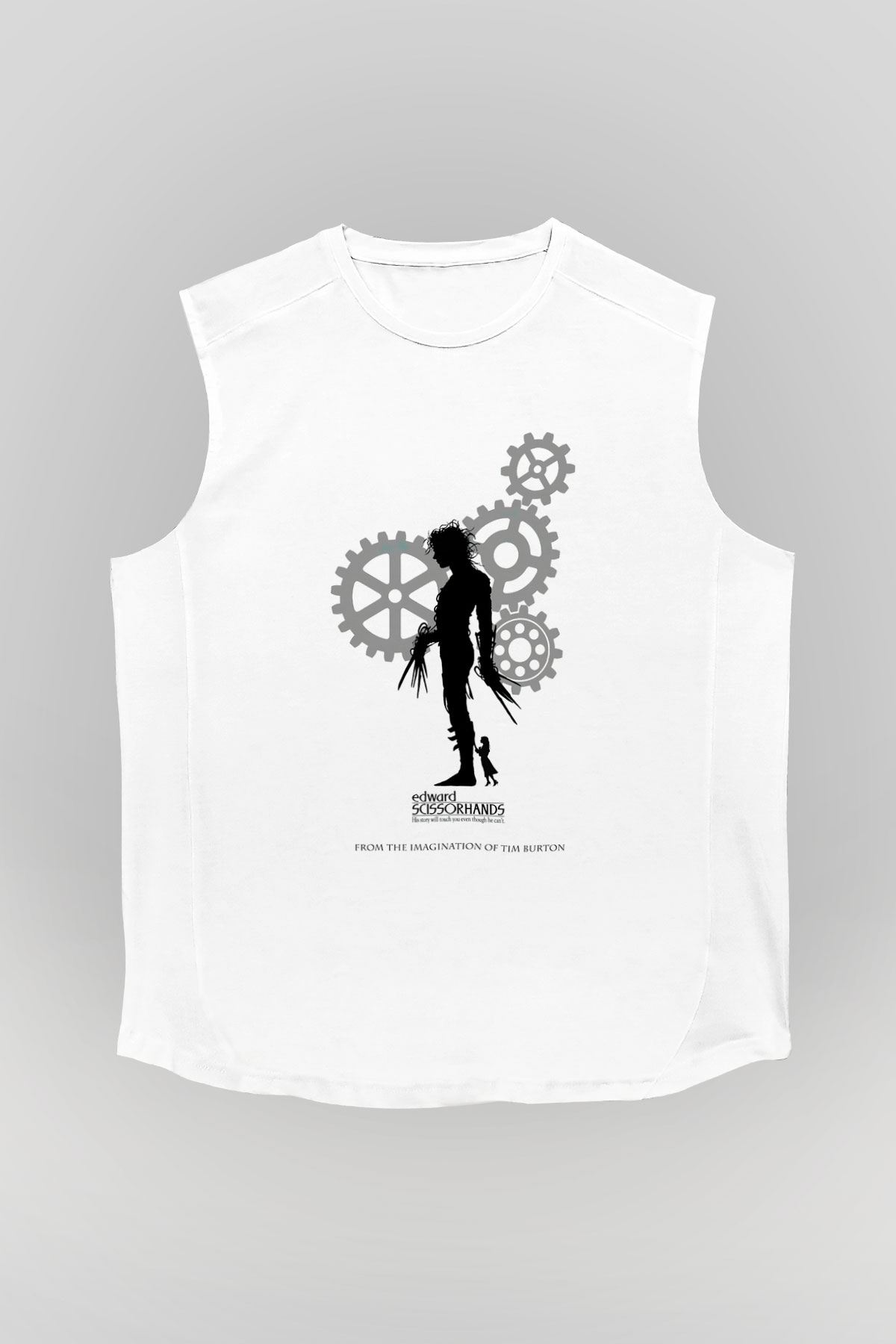 Edward Scissorhands Beyaz Unisex Kolsuz Tişört