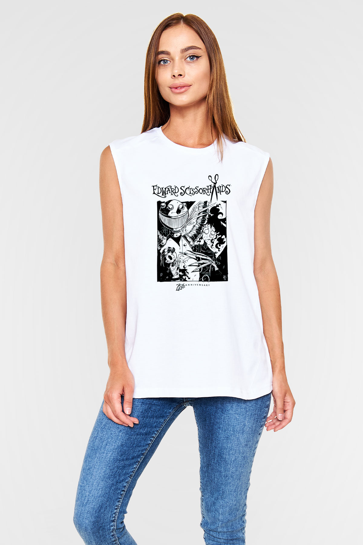 Edward Scissorhands Beyaz Unisex  Kolsuz Tişört
