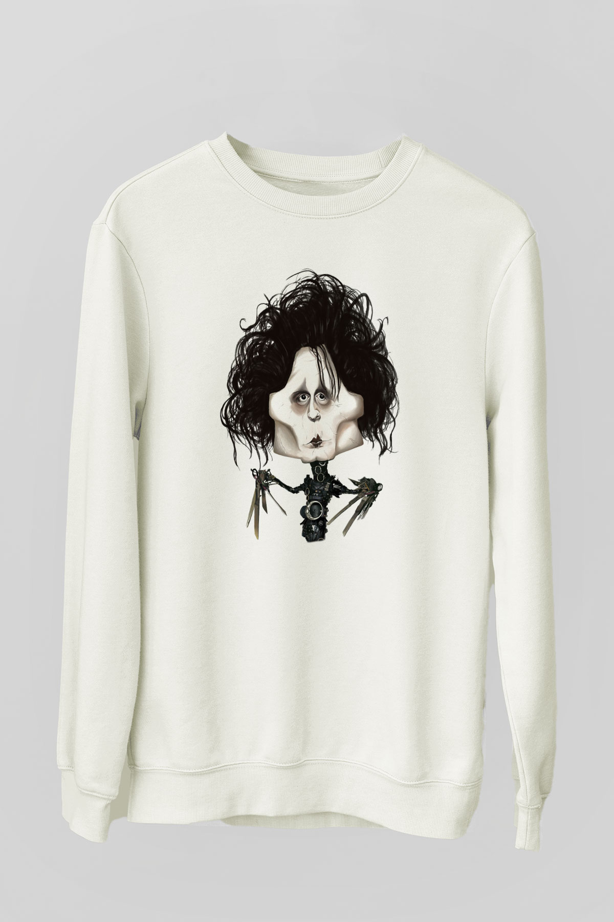 Edward Scissorhands Beyaz Unisex Sweatshirt