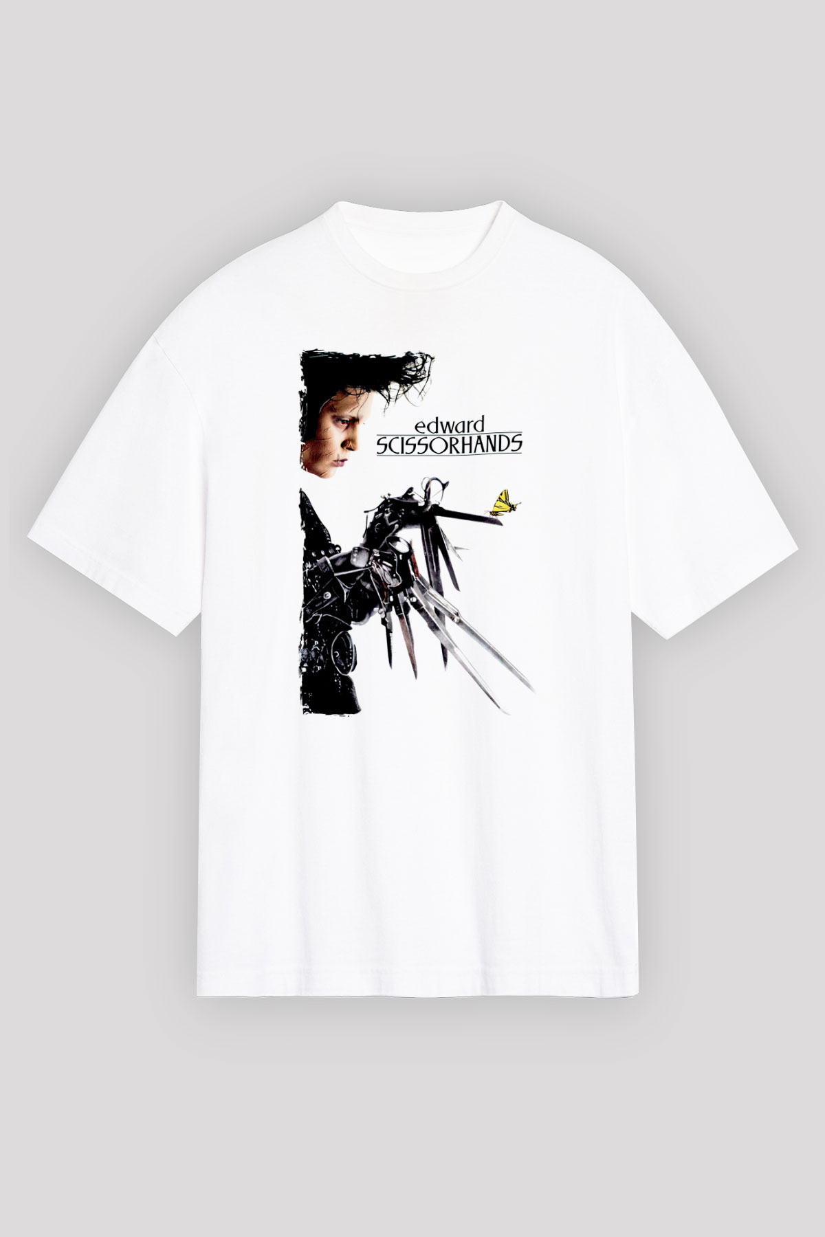 Edward Scissorhands Beyaz Oversize Tişört