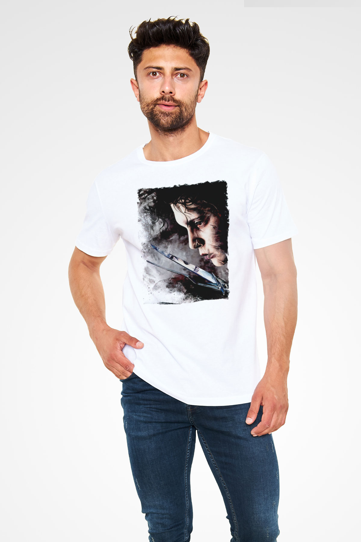 Edward Scissorhands Beyaz Unisex Tişört
