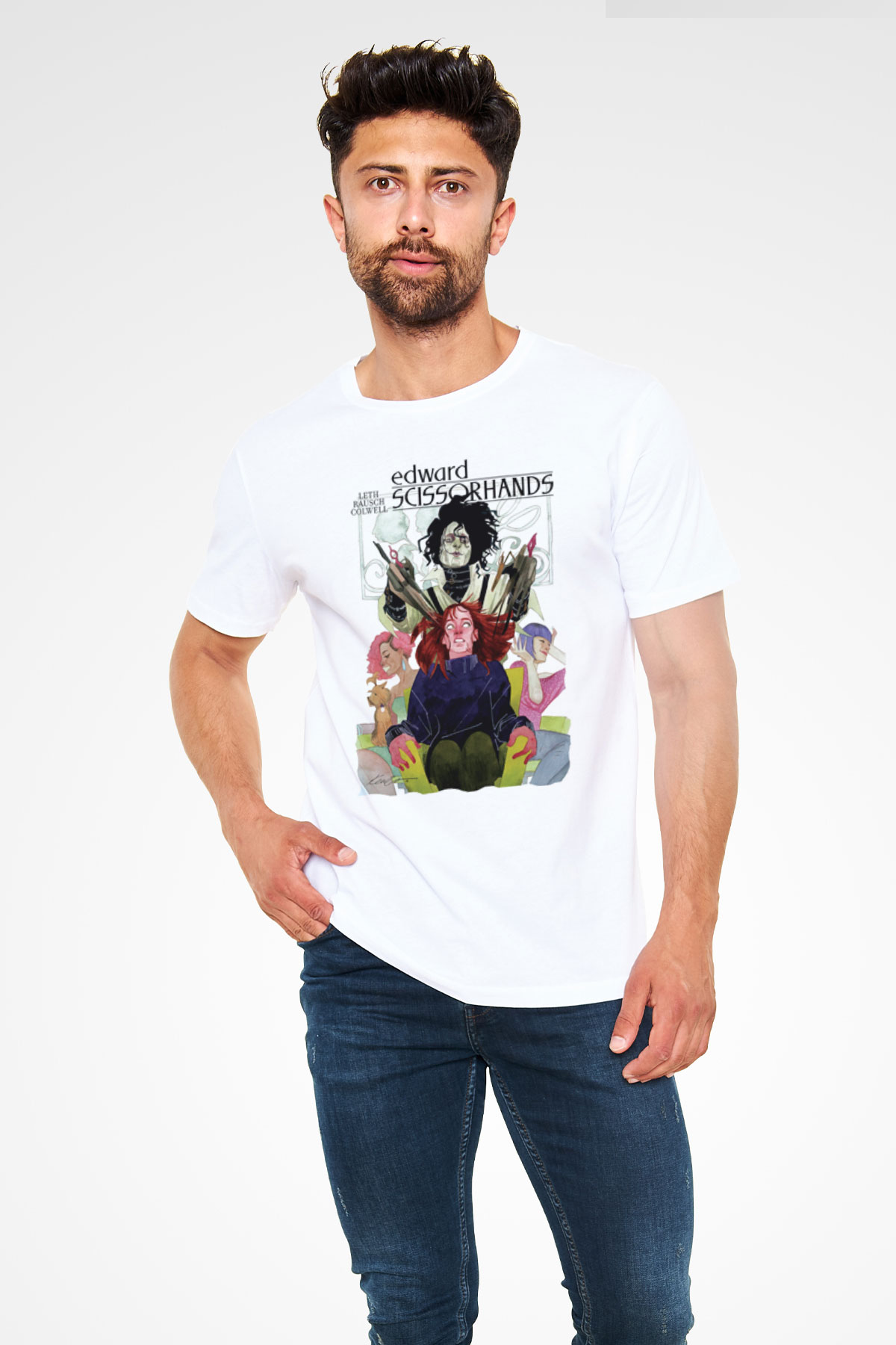 Edward Scissorhands Beyaz Unisex Tişört