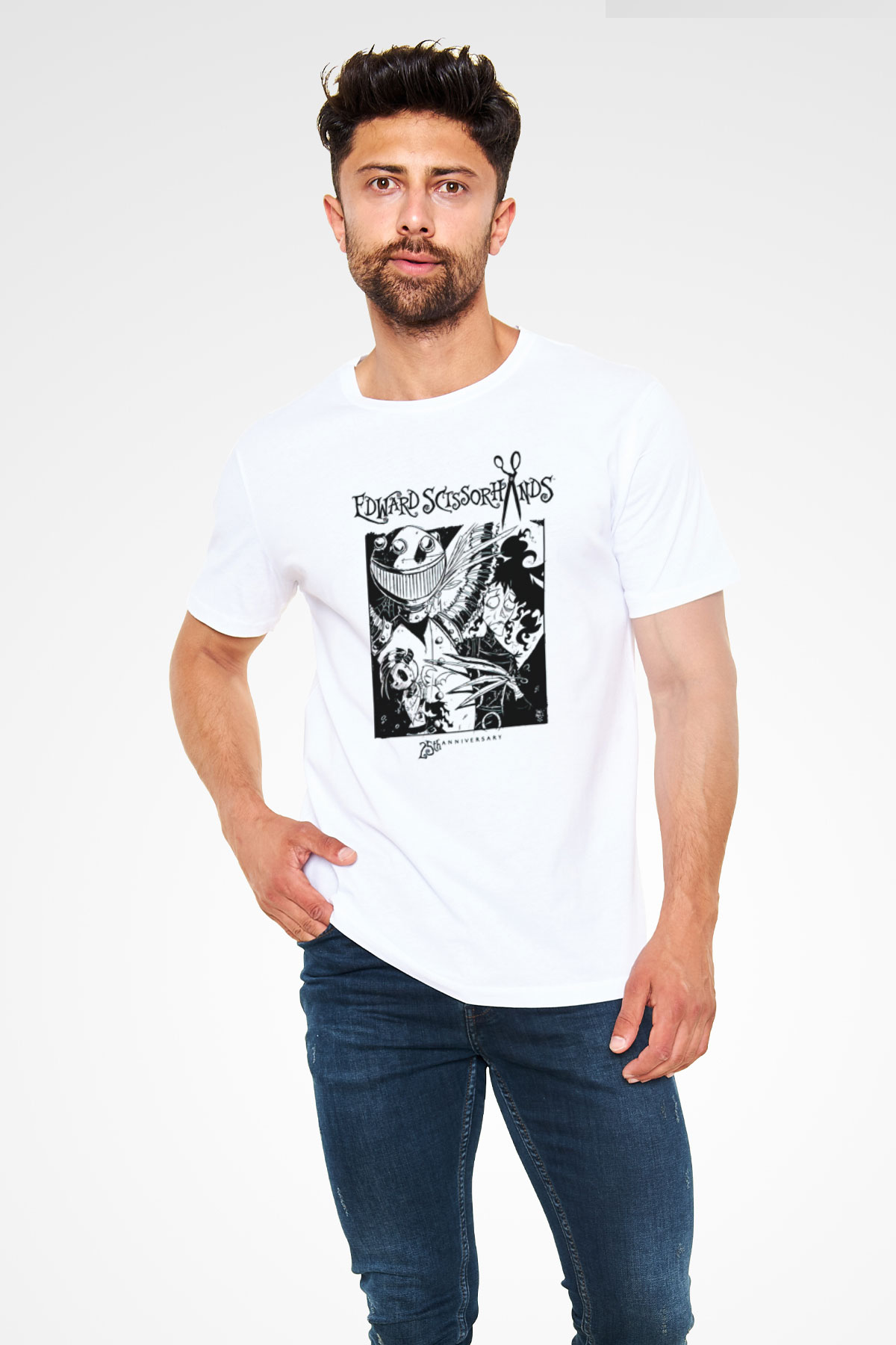 Edward Scissorhands Beyaz Unisex Tişört