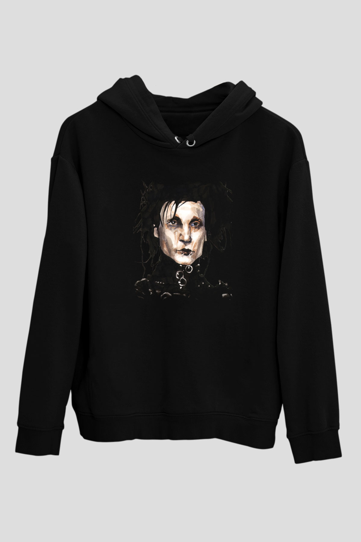 Edward Scissorhands Siyah Unisex Kapüşonlu Sweatshirt