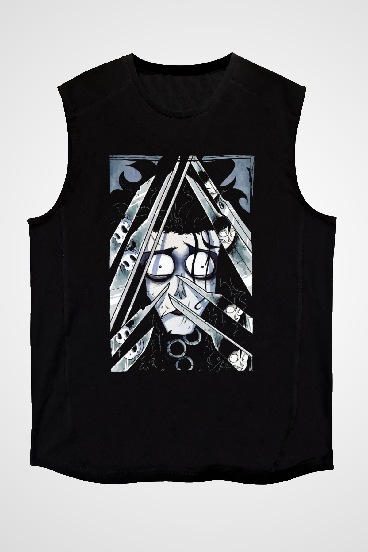 Edward Scissorhands Siyah Unisex  Kolsuz Tişört
