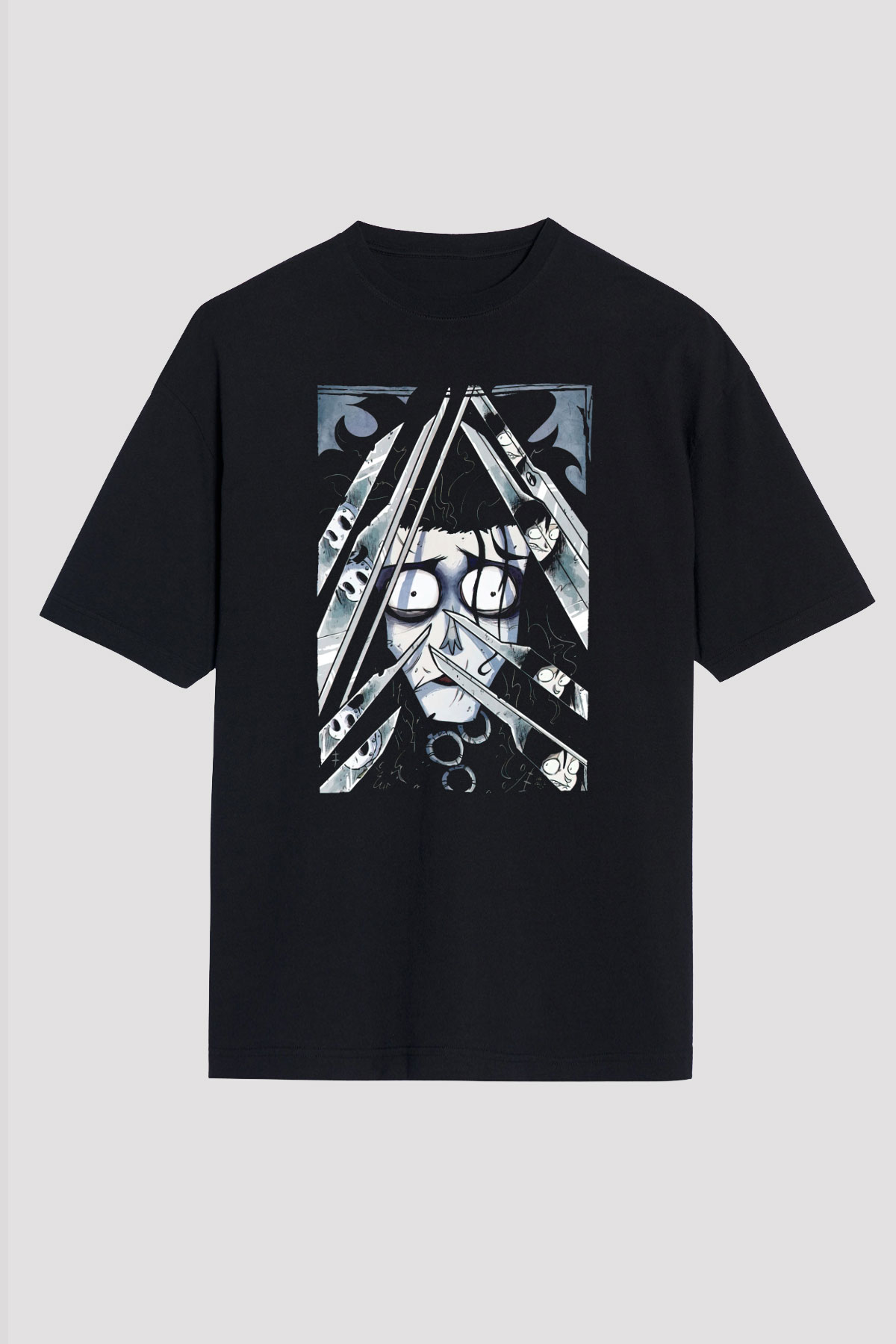 Edward Scissorhands Siyah Oversize Tişört