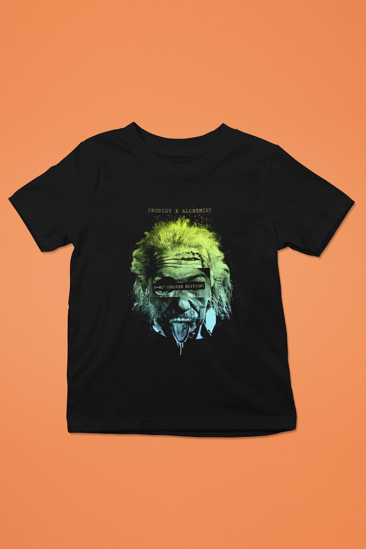 Einstein Baskılı Siyah Unisex Çocuk Tişört
