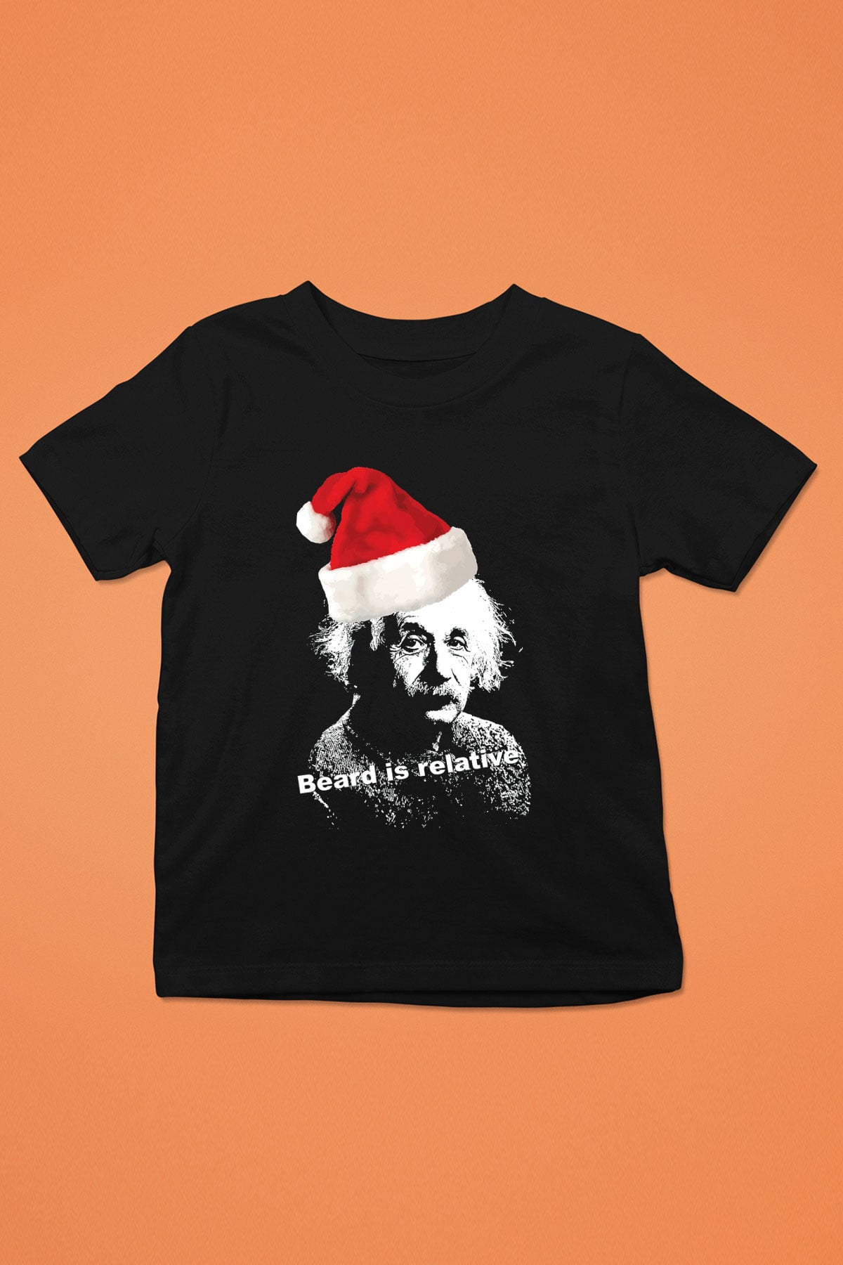 Einstein Baskılı Siyah Unisex Çocuk Tişört