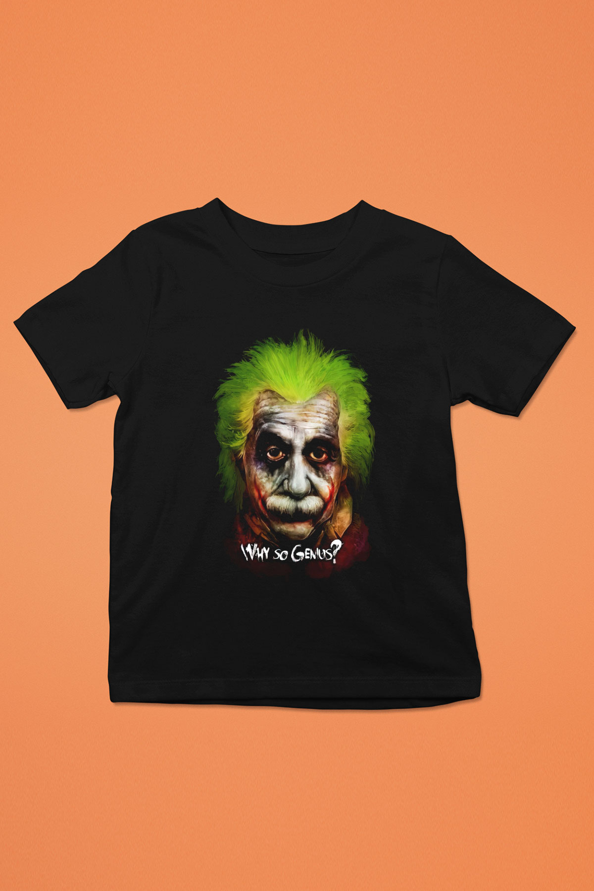 Einstein Baskılı Siyah Unisex Çocuk Tişört