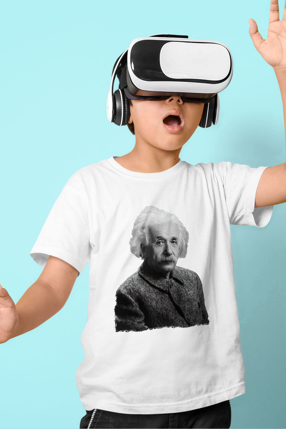 Einstein Beyaz Unisex Çocuk Tişört