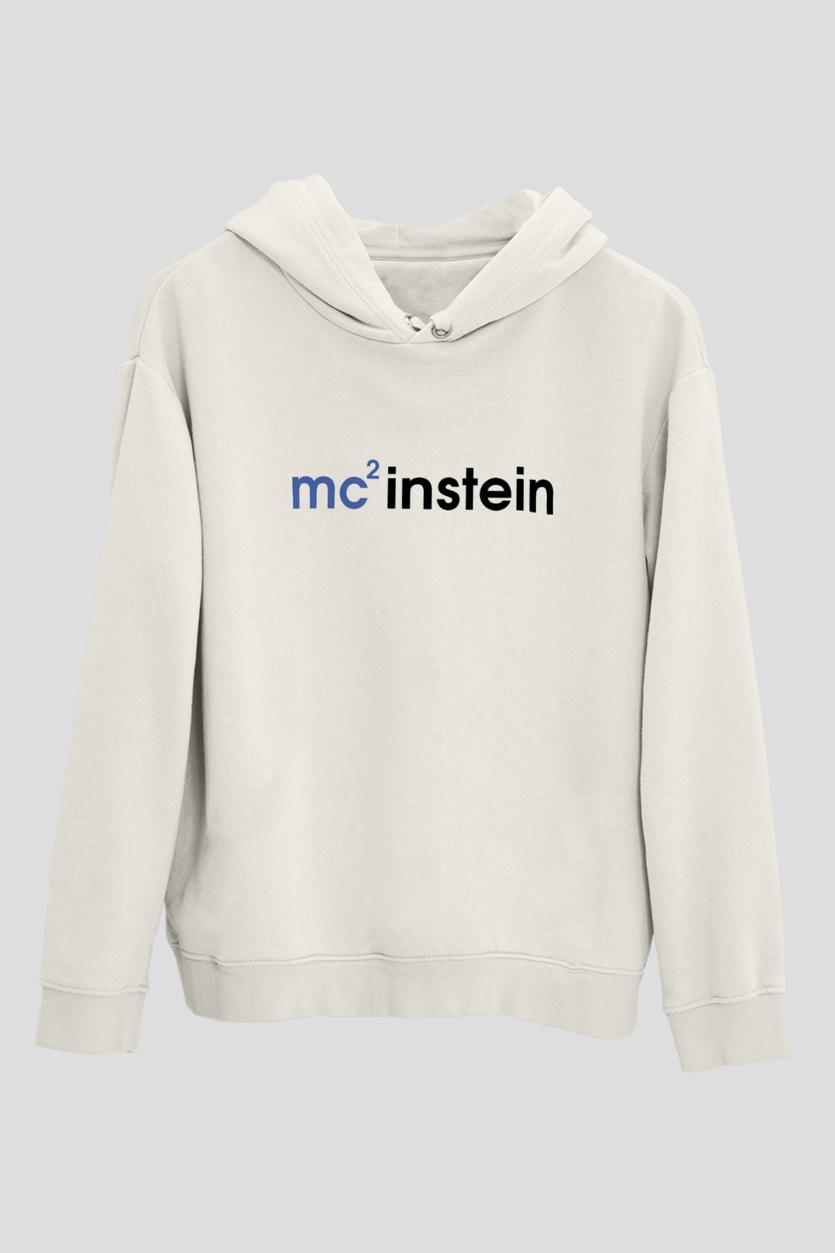 Einstein Beyaz Unisex Kapşonlu Sweatshirt