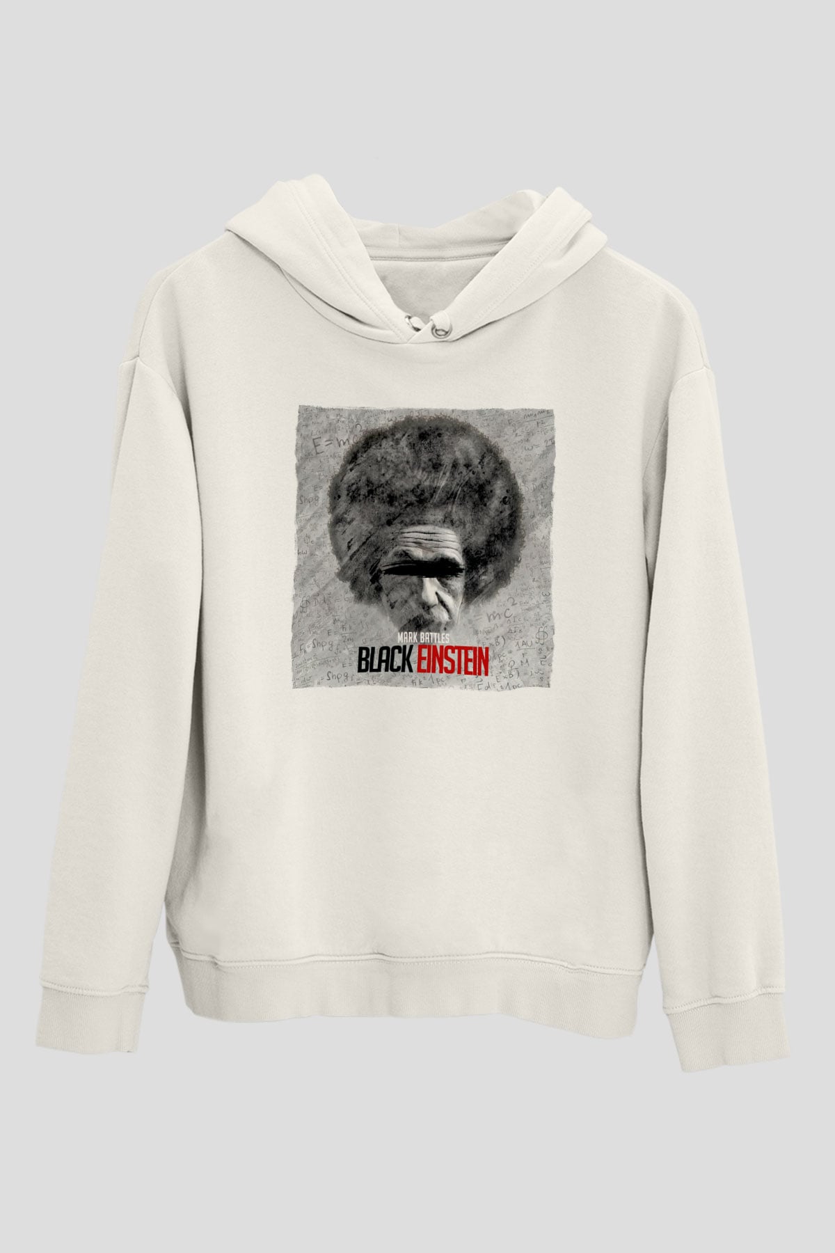 Einstein Beyaz Unisex Kapüşonlu Sweatshirt
