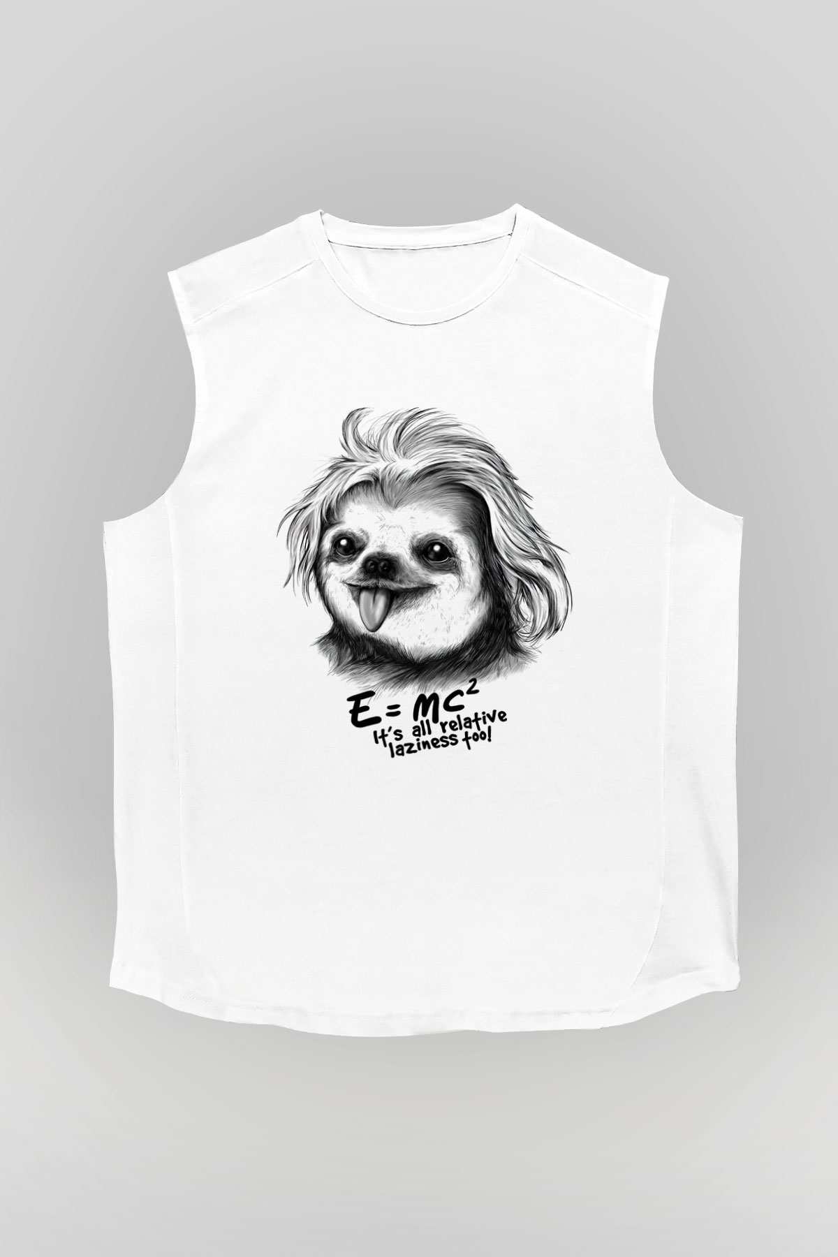 Einstein Beyaz Unisex Kolsuz Tişört