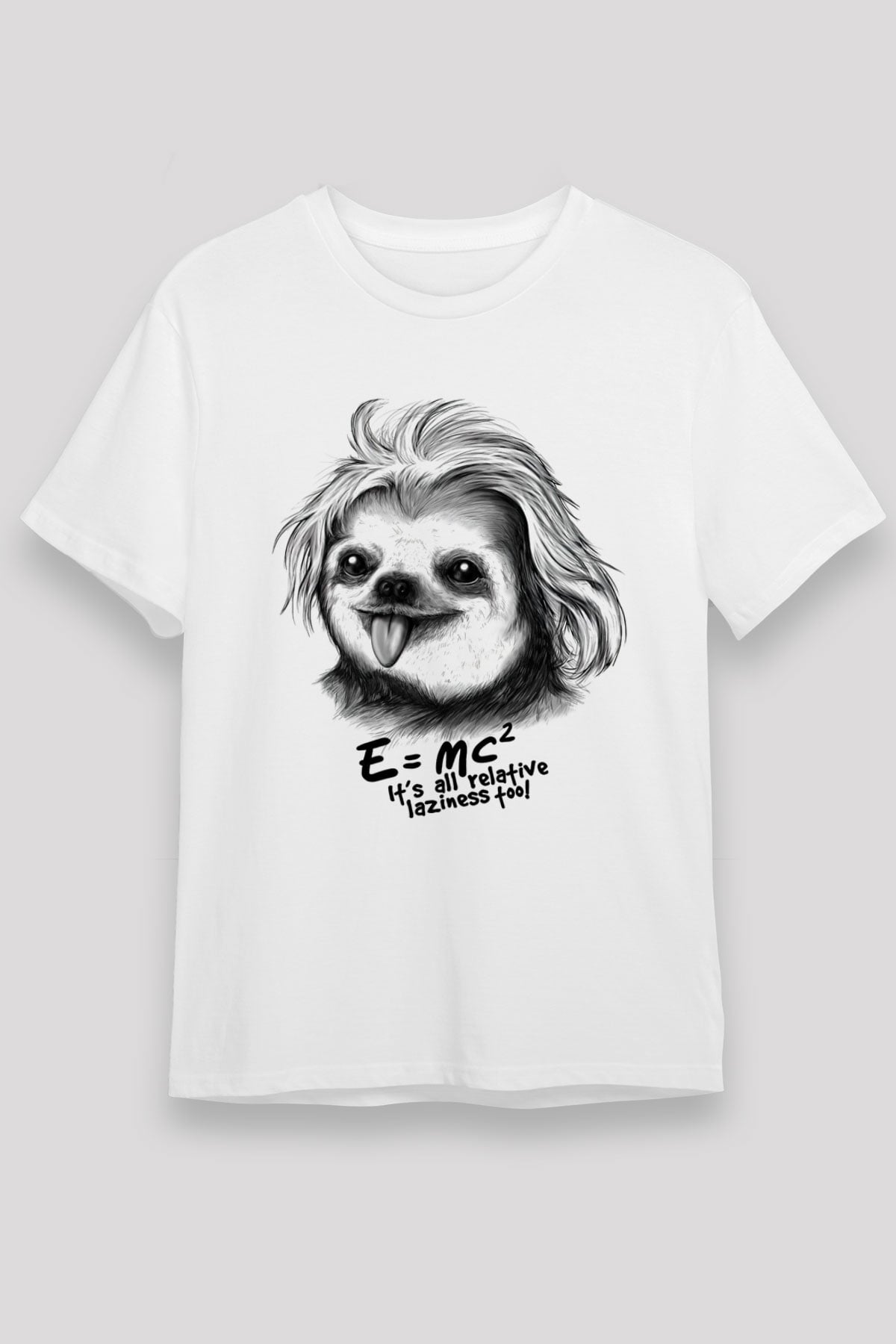 Einstein Beyaz Unisex Tişört T-Shirt - TişörtFabrikası