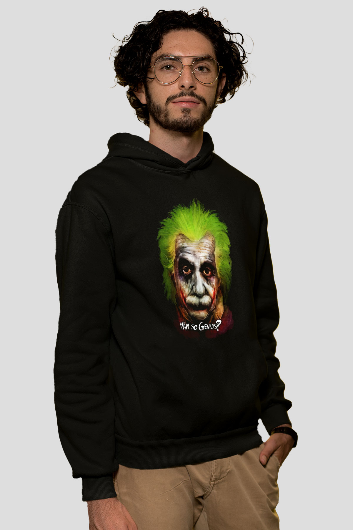 Einstein Siyah Unisex Hoodie