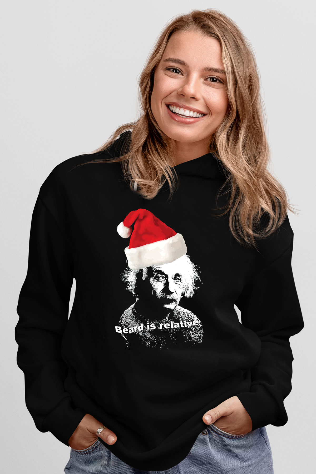 Einstein Siyah Unisex Hoodie