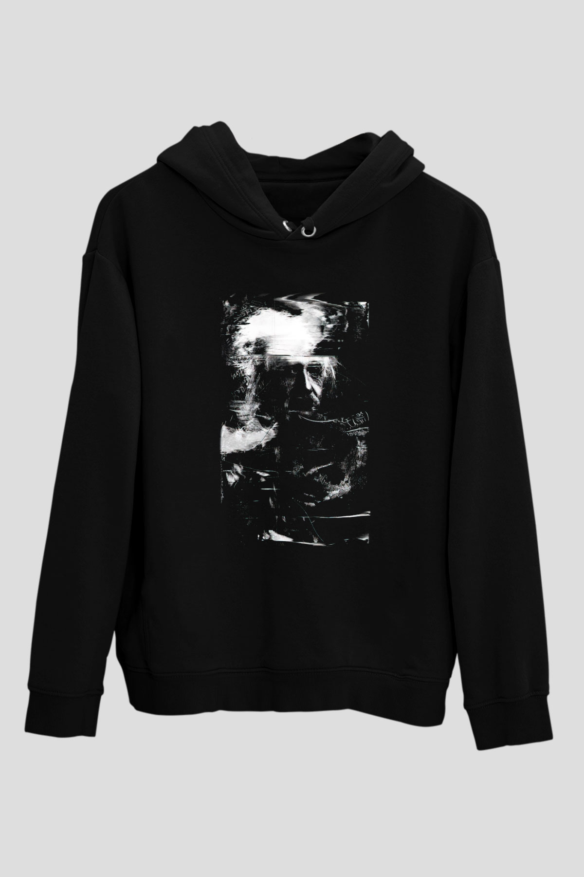Einstein Siyah Unisex Hoodie