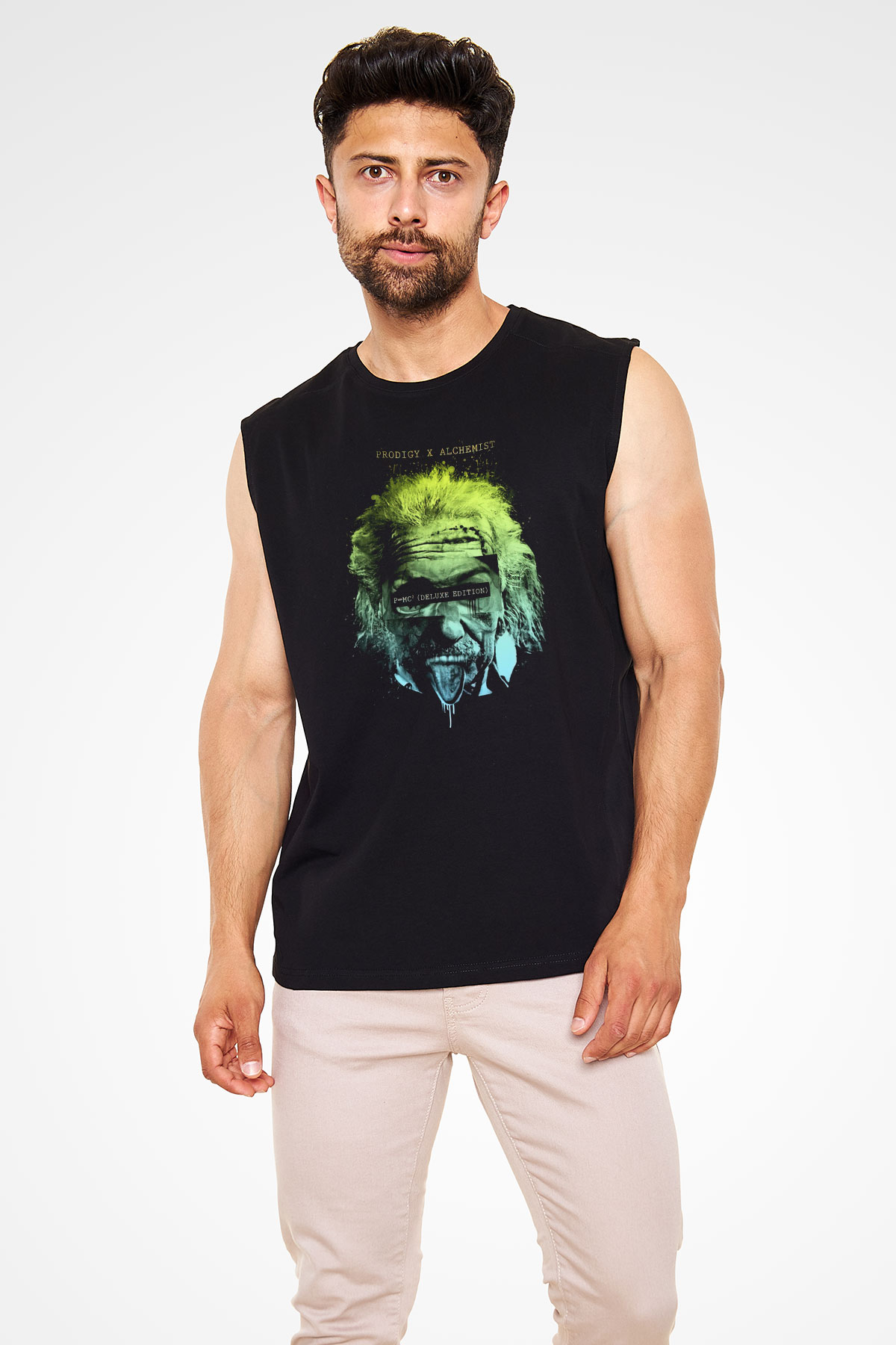 Einstein Siyah Unisex Kolsuz Tişört