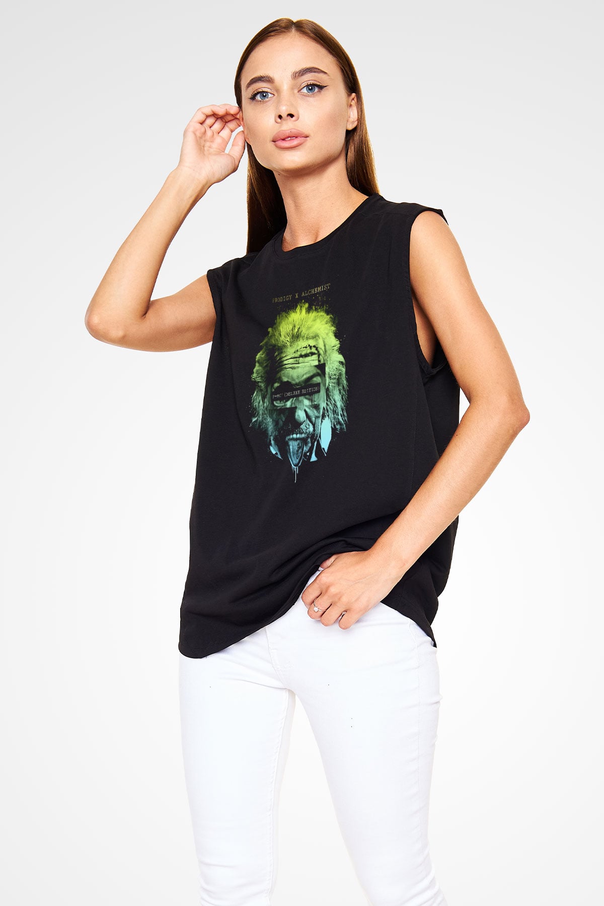 Einstein Siyah Unisex Kolsuz Tişört