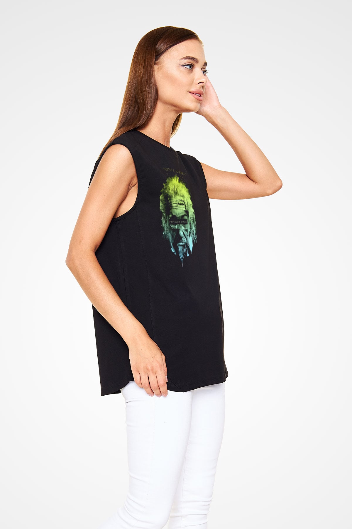 Einstein Siyah Unisex Kolsuz Tişört