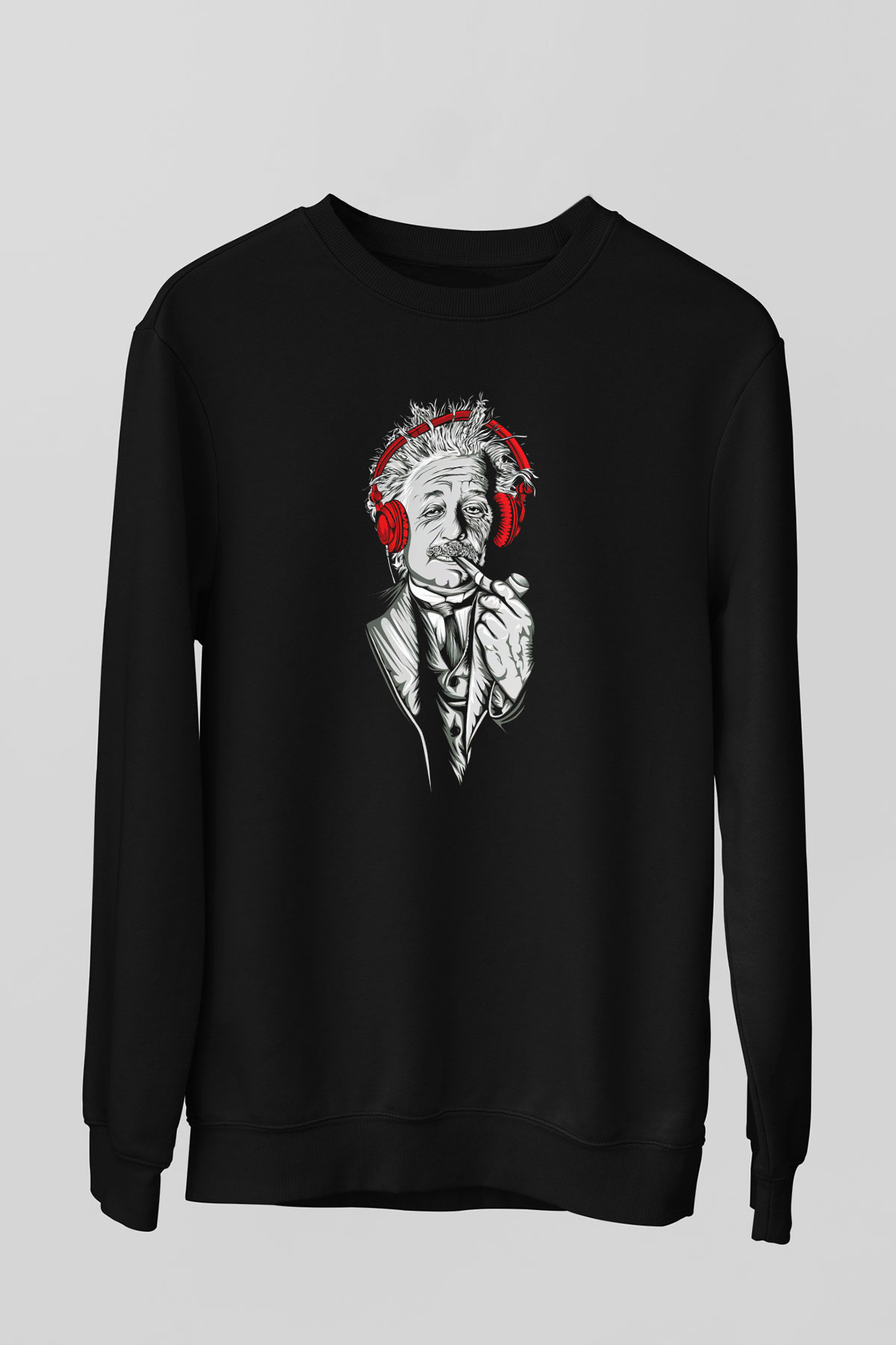 Einstein Siyah Unisex Sweatshirt