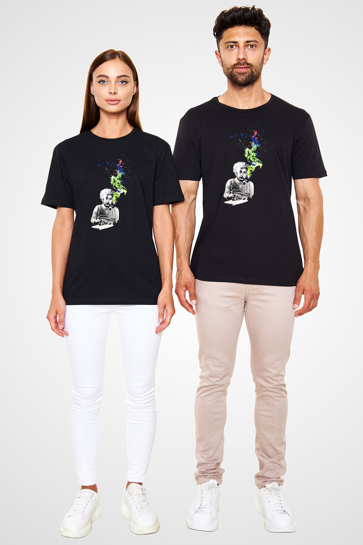 Einstein Siyah Unisex Tişört T-Shirt - TişörtFabrikası