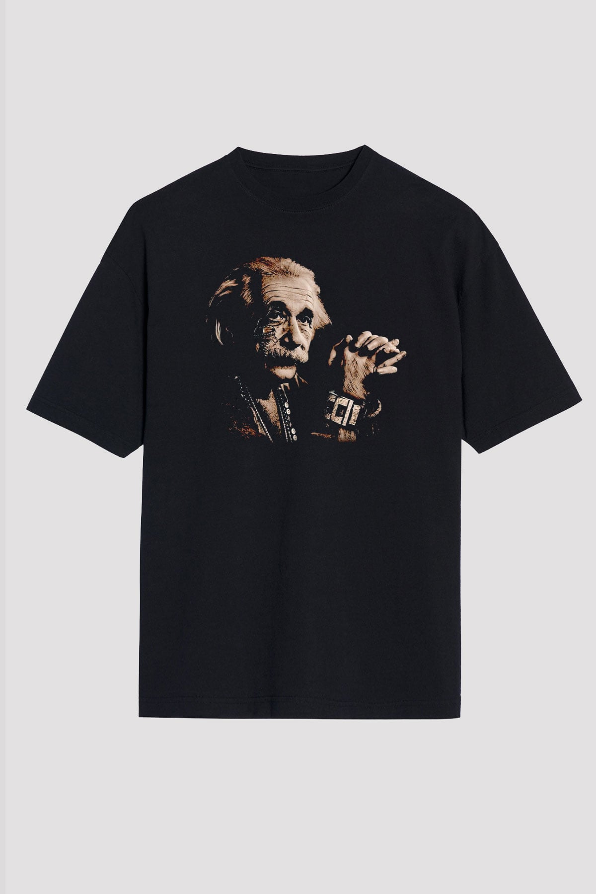 Einstein Siyah Oversize Tişört Oversize T-shirt - TişörtFabrikası
