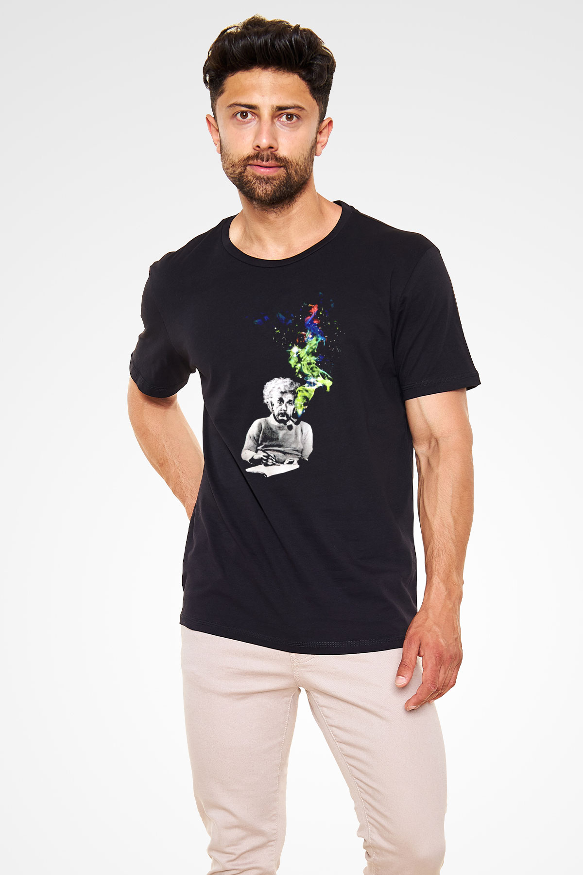 Einstein Siyah Unisex Tişört T-Shirt - TişörtFabrikası