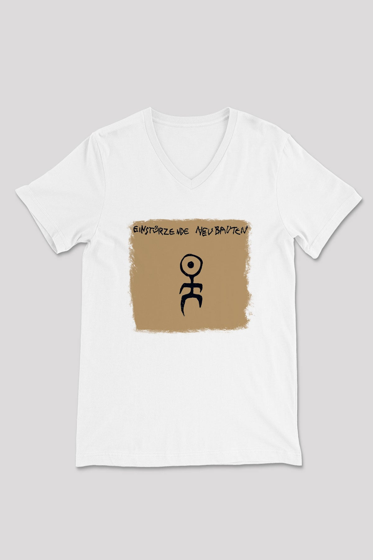 Einstürzende Neubauten Baskılı Unisex Beyaz V Yaka Tişört
