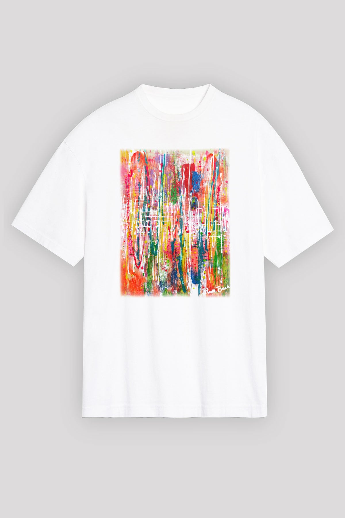 Ekspresyonizm Beyaz Unisex Oversize Tişört T-Shirt
